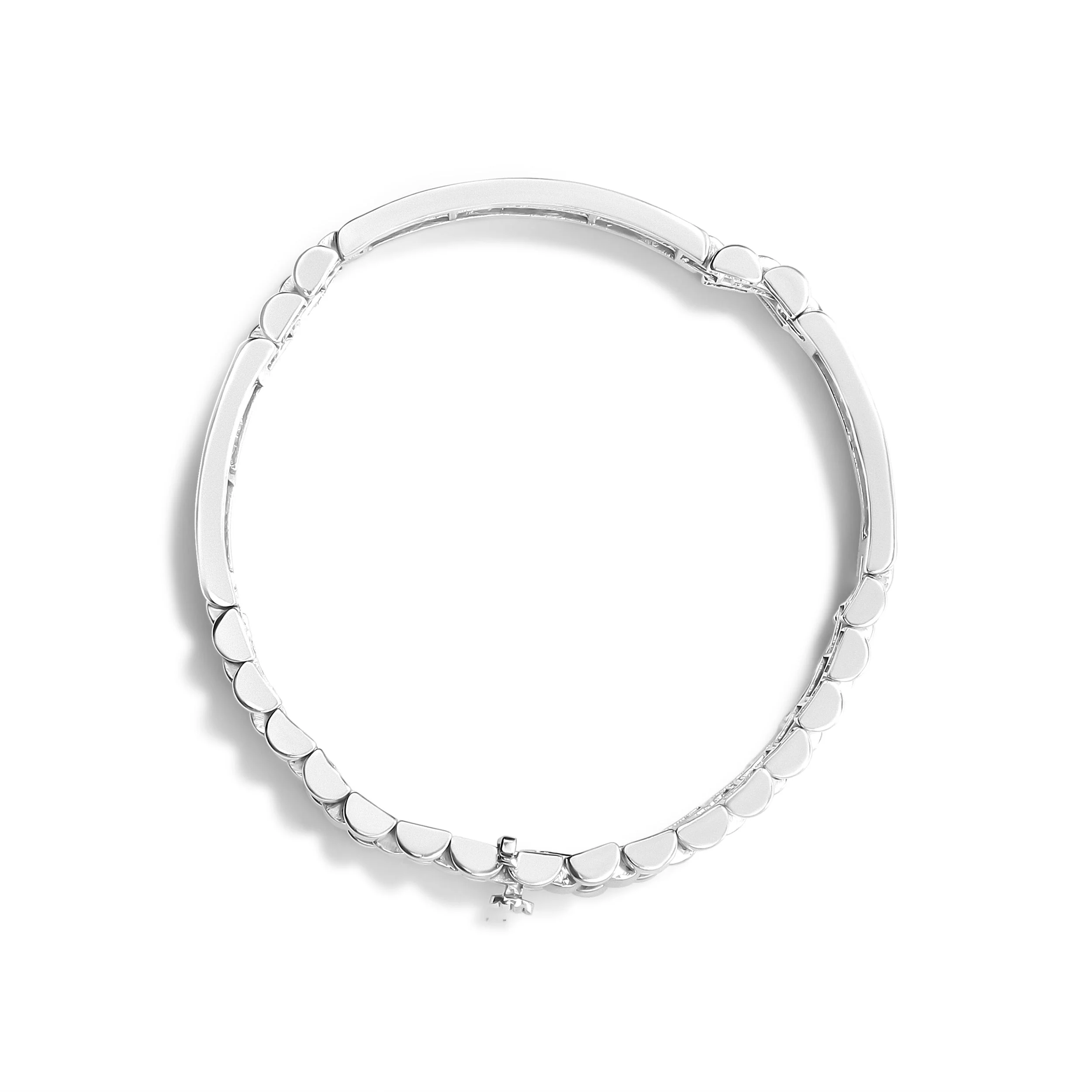 14K White Gold 12.0 Cttw Men's Invisible Set Princess Diamond Tennis Bracelet (G-H Color, VS1-VS2 Clarity) - Size 8.5" Inches - Image 7