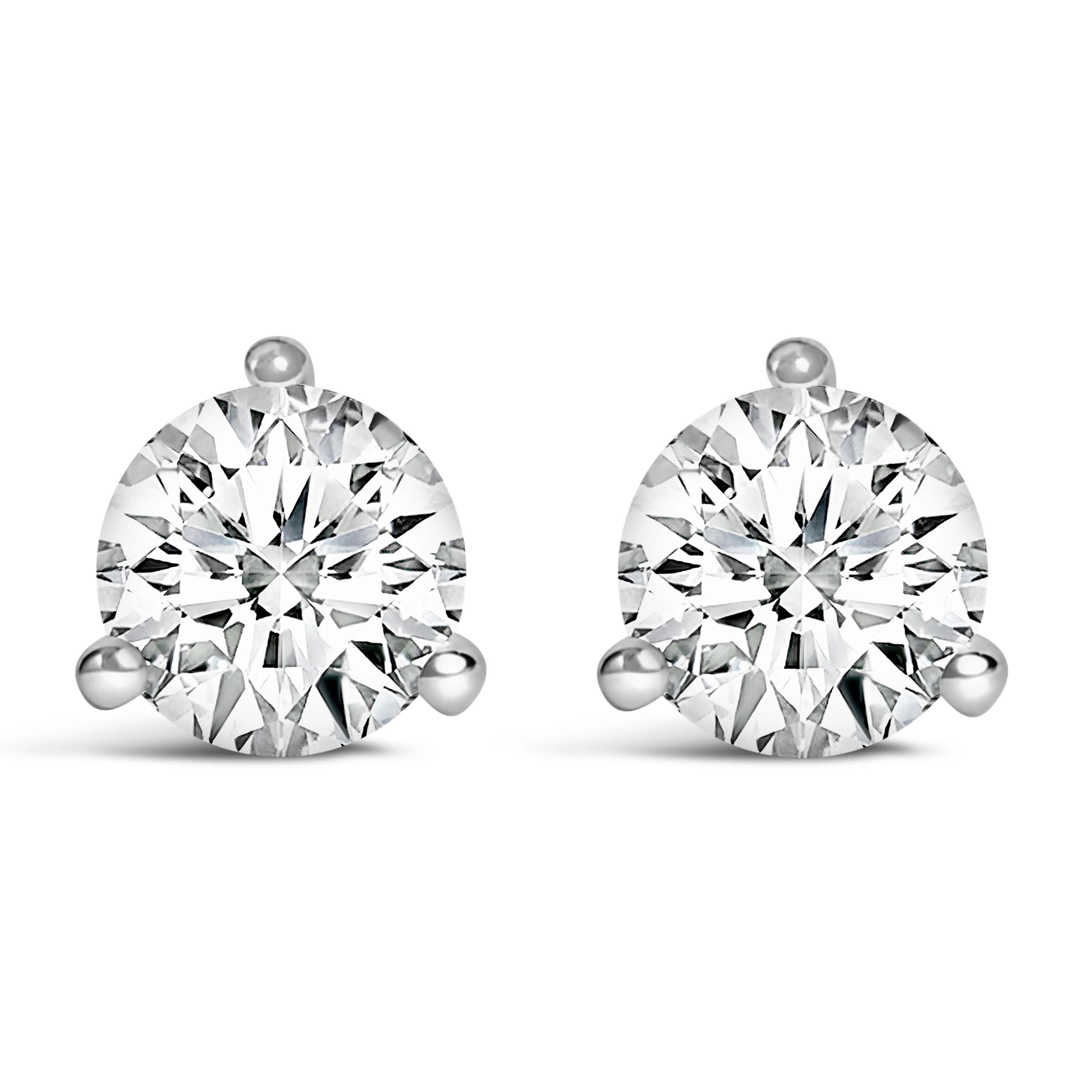 14K White Gold 2.0 Cttw 3-Prong Martini Set Brilliant Round-Cut Solitaire Lab Grown Diamond Screwback Stud Earrings (F-G Color, VS1-VS2 Clarity) - Image 5