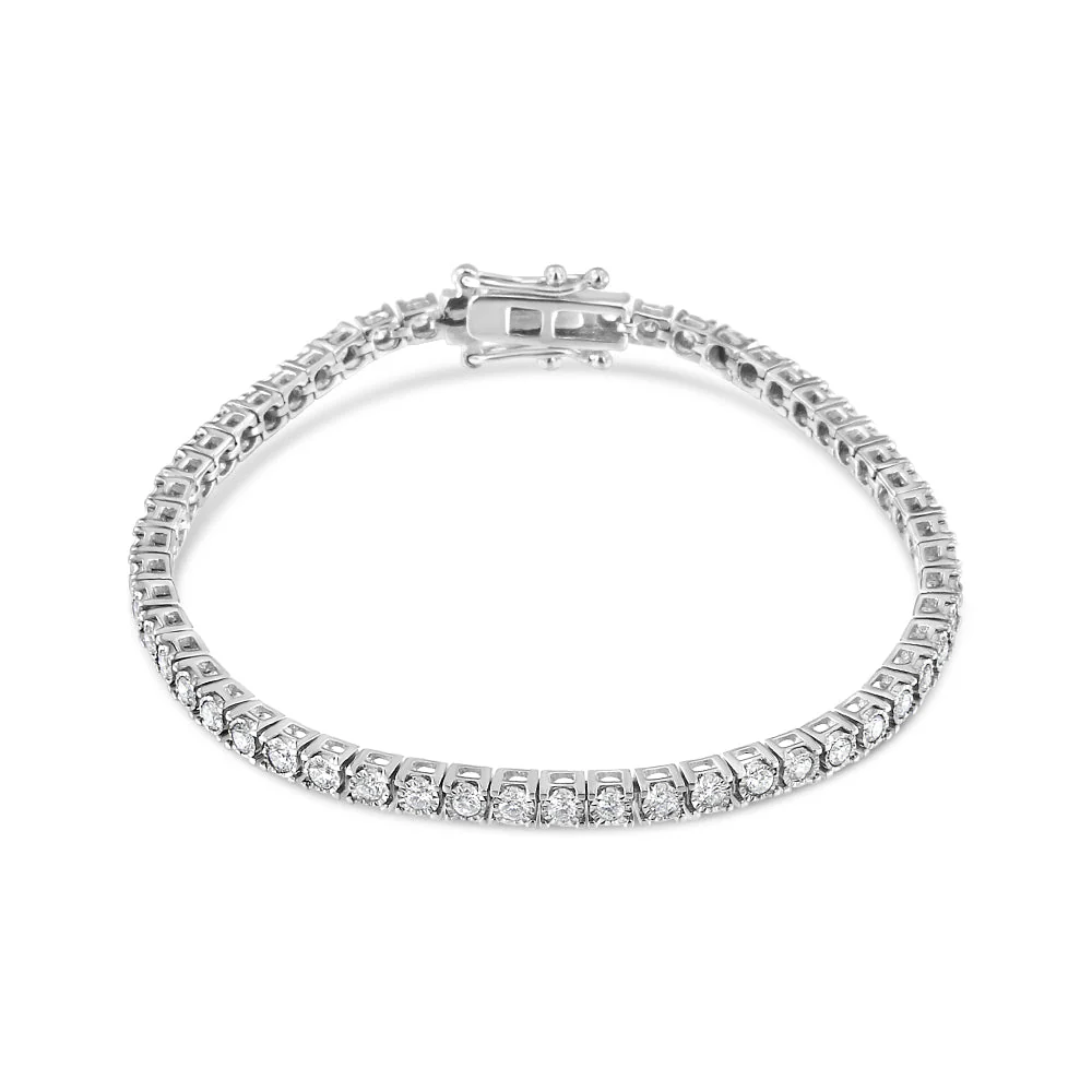 14K White Gold 2.0 Cttw Miracle Set Round-Cut Lab Grown Diamond Illusion 7" Tennis Bracelet (F-G Color, VS2-SI1 Clarity) - Image 10