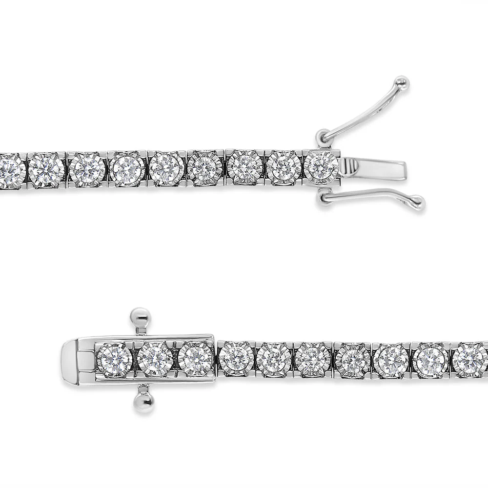 14K White Gold 2.0 Cttw Miracle Set Round-Cut Lab Grown Diamond Illusion 7" Tennis Bracelet (F-G Color, VS2-SI1 Clarity) - Image 8