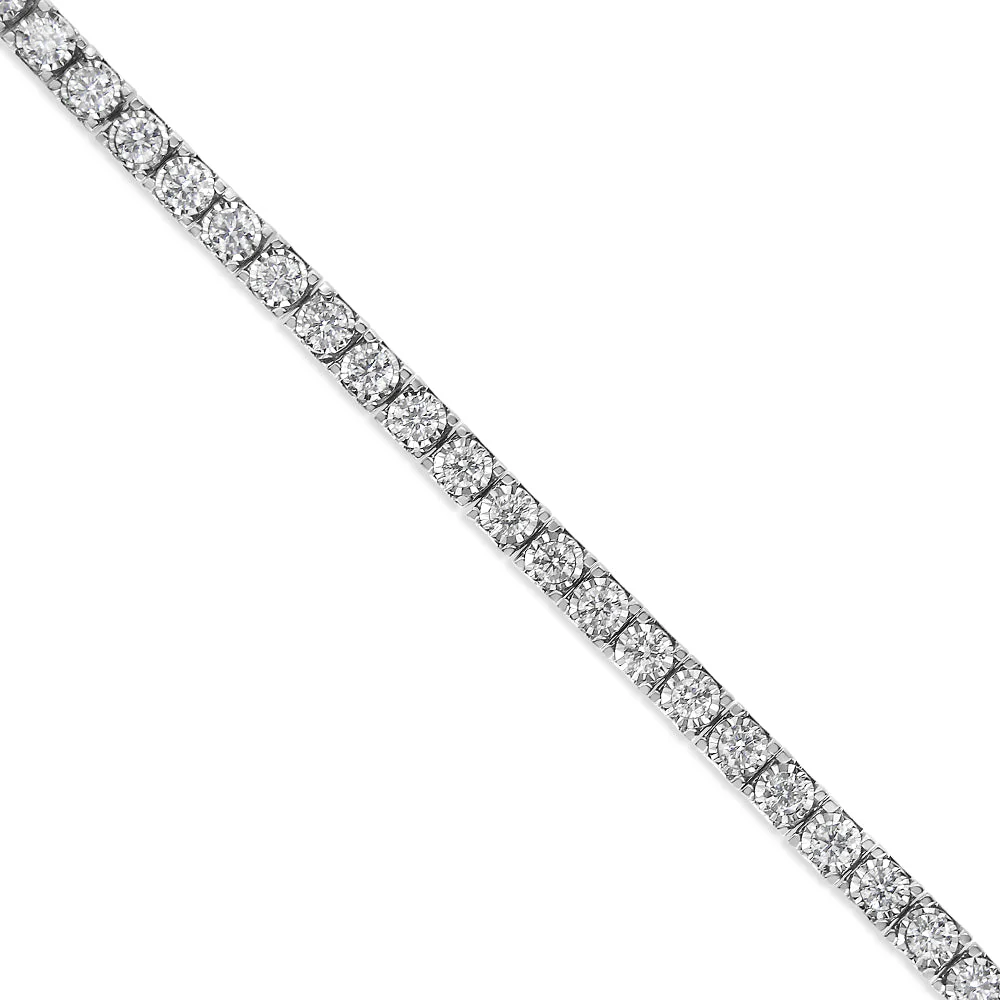 14K White Gold 2.0 Cttw Miracle Set Round-Cut Lab Grown Diamond Illusion 7" Tennis Bracelet (F-G Color, VS2-SI1 Clarity) - Image 9