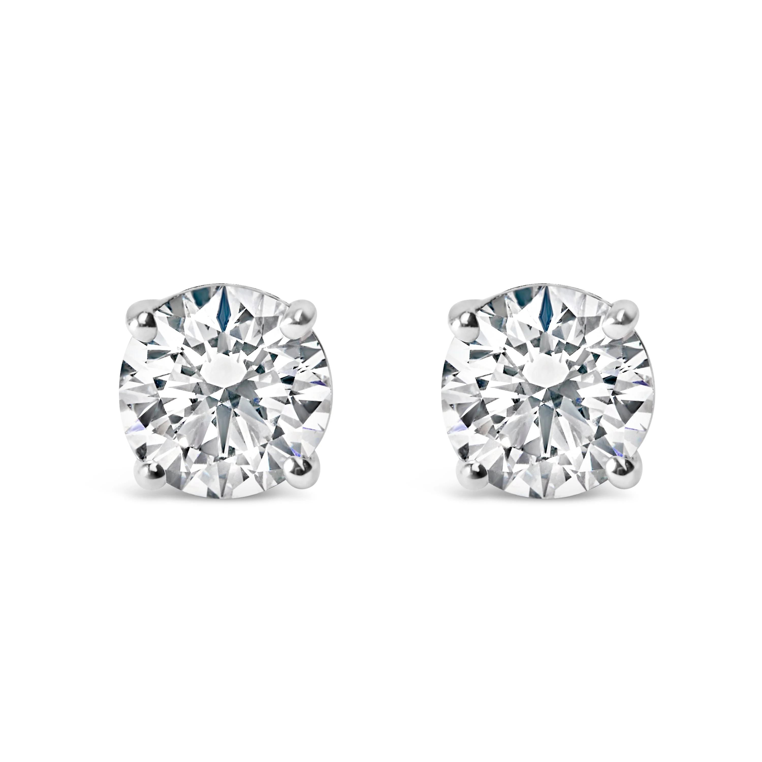 14K White Gold 2.00 Cttw Lab Grown Round Brilliant-Cut Diamond Classic 4-Prong Stud Earrings with Screw Backs (F-G color, VVS2-VS1 Clarity) - Image 2