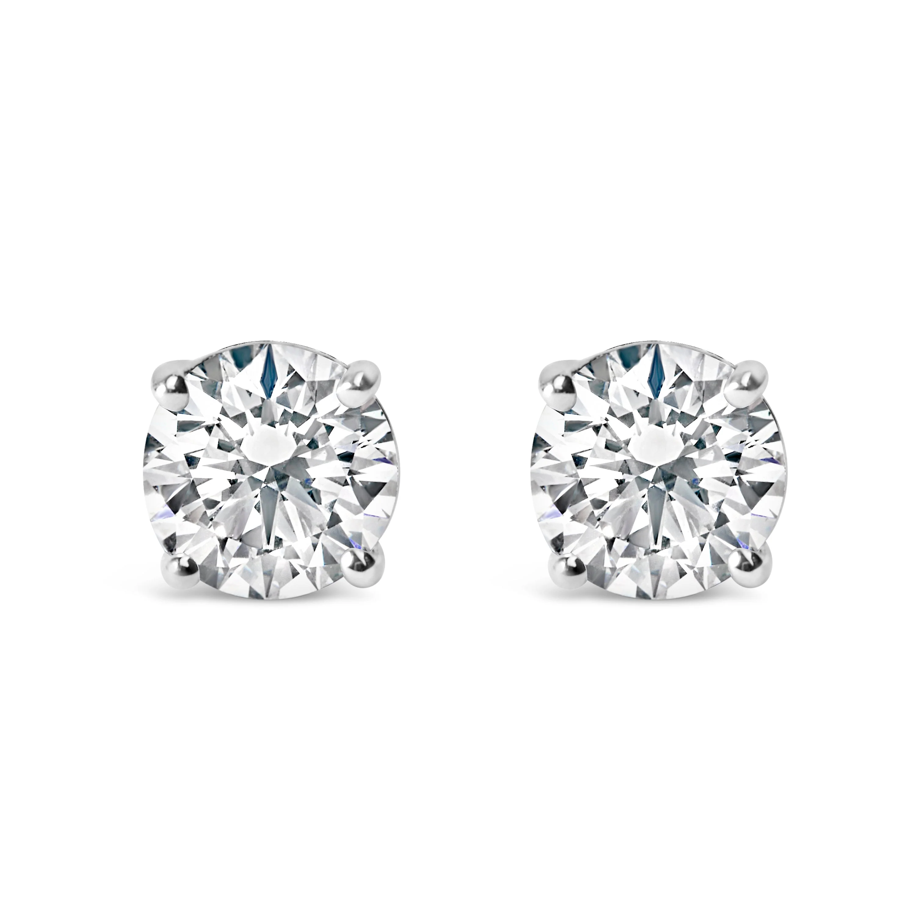 14K White Gold 2.00 Cttw Lab Grown Round Brilliant-Cut Diamond Classic 4-Prong Stud Earrings with Screw Backs (F-G color, VVS2-VS1 Clarity) - Image 5
