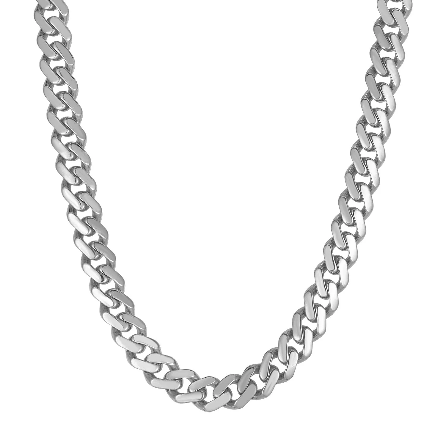 14k White Gold 22 inch Polished Curb Chain Necklace - Image 4