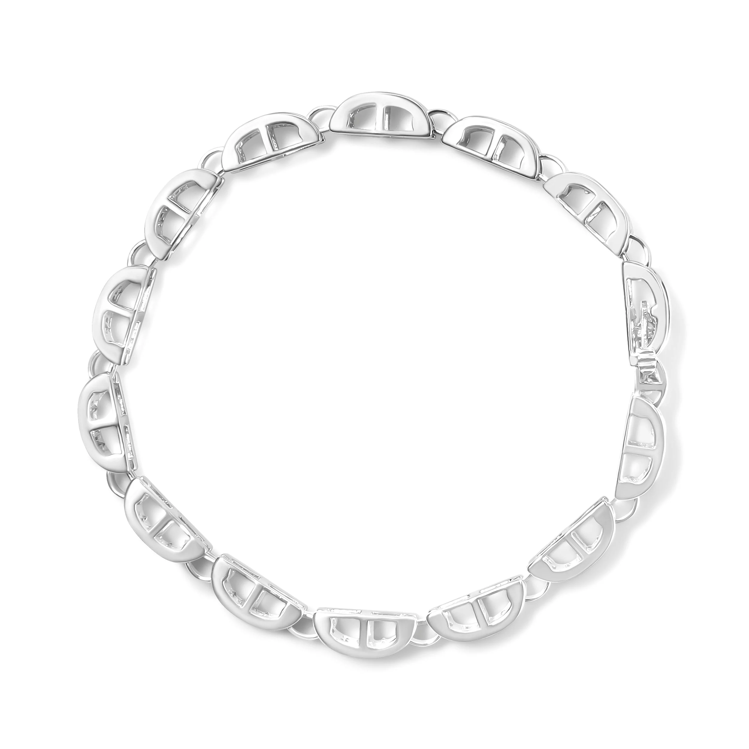 14K White Gold 3.0 Cttw Invisible Set Princess Cut Diamond Link and Buckle 7.25" Tennis Bracelet (I-J Color, I1-I2 Clarity) - Image 3