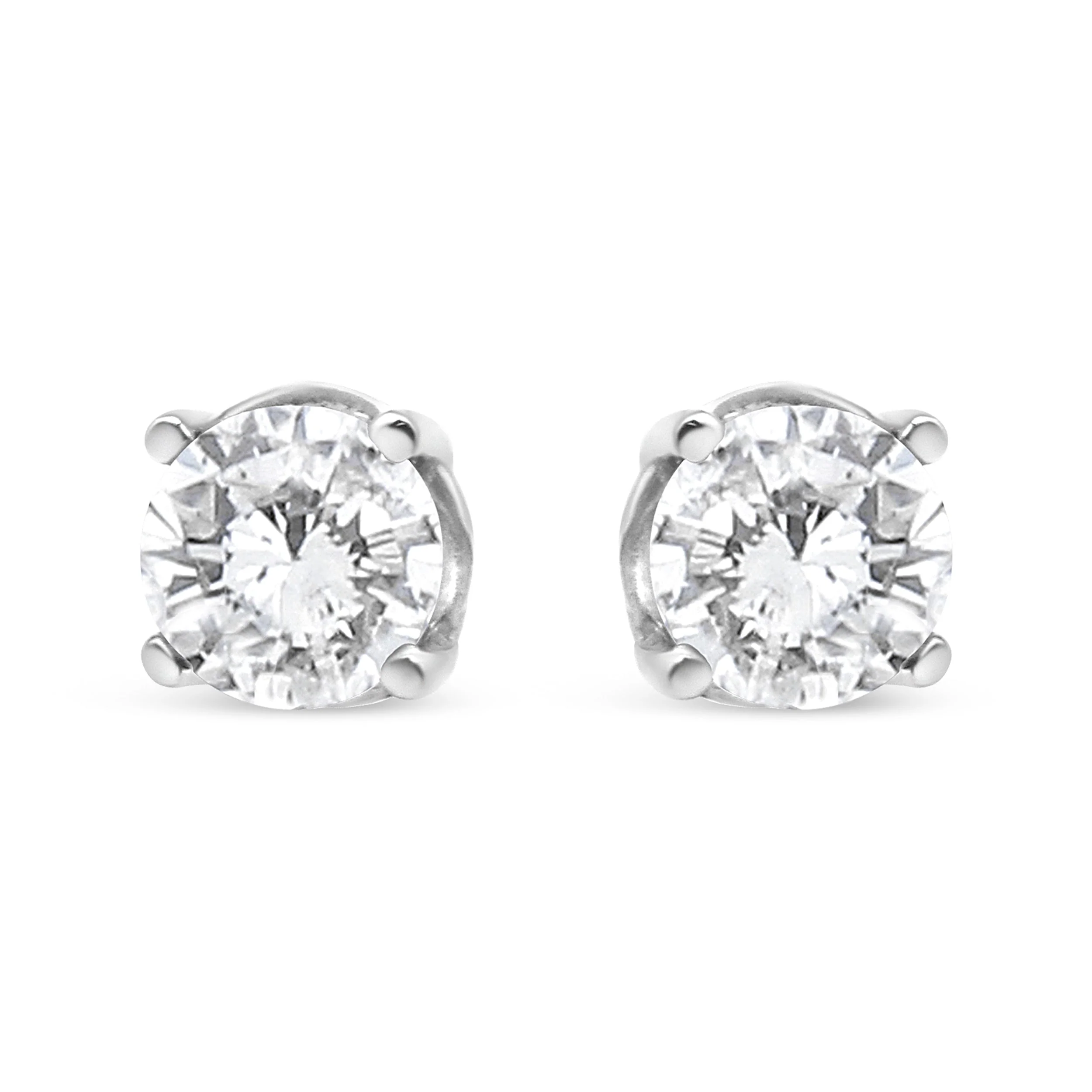 14K White Gold 3/4 Cttw Lab Grown Diamond 4-Prong Classic Stud Earrings (F-G Color, VS2-SI1 Clarity) - Image 5