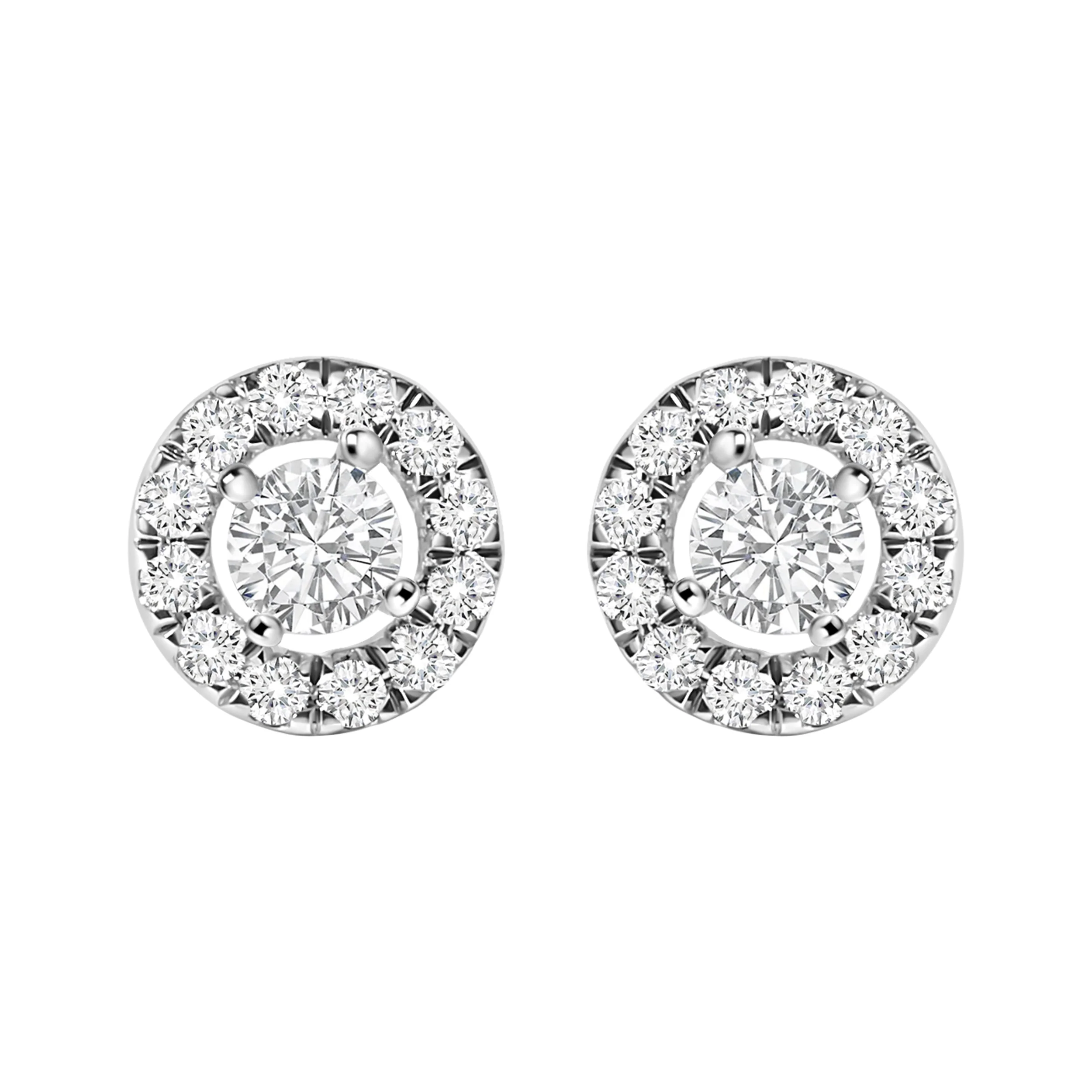 14K White Gold 3/4 Cttw Lab-Grown Diamond Floating Halo Stud Earring (F-G Color, VS1-VS2 Clarity) - Image 5