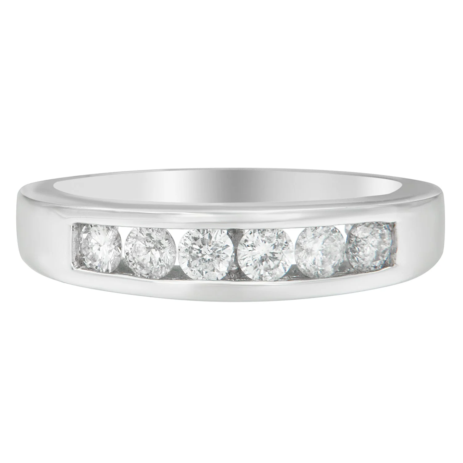 14K White Gold 3/4ct. TDW Diamond Channel Band Ring (H-I, I1-I2) - Image 3