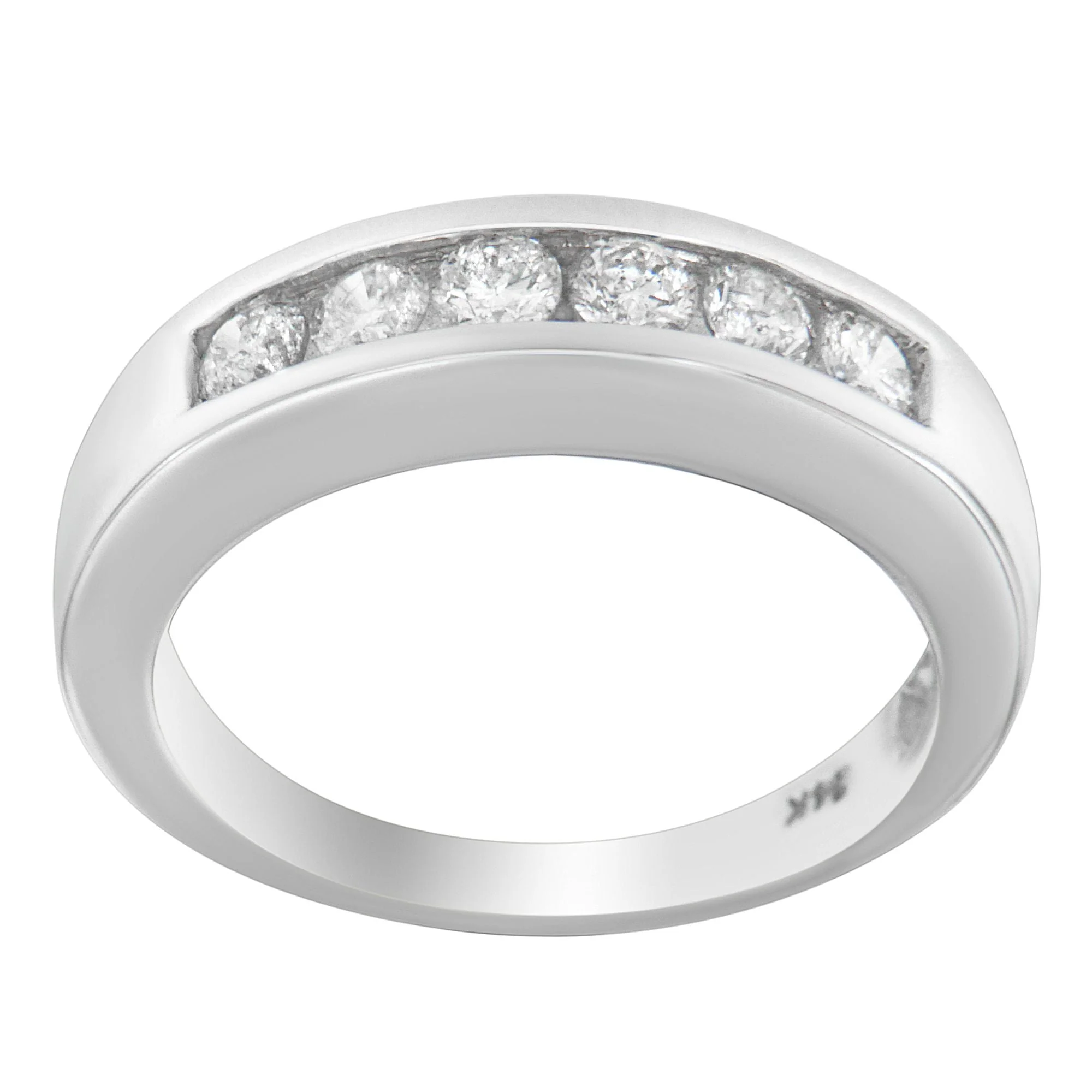14K White Gold 3/4ct. TDW Diamond Channel Band Ring (H-I, I1-I2) - Image 4