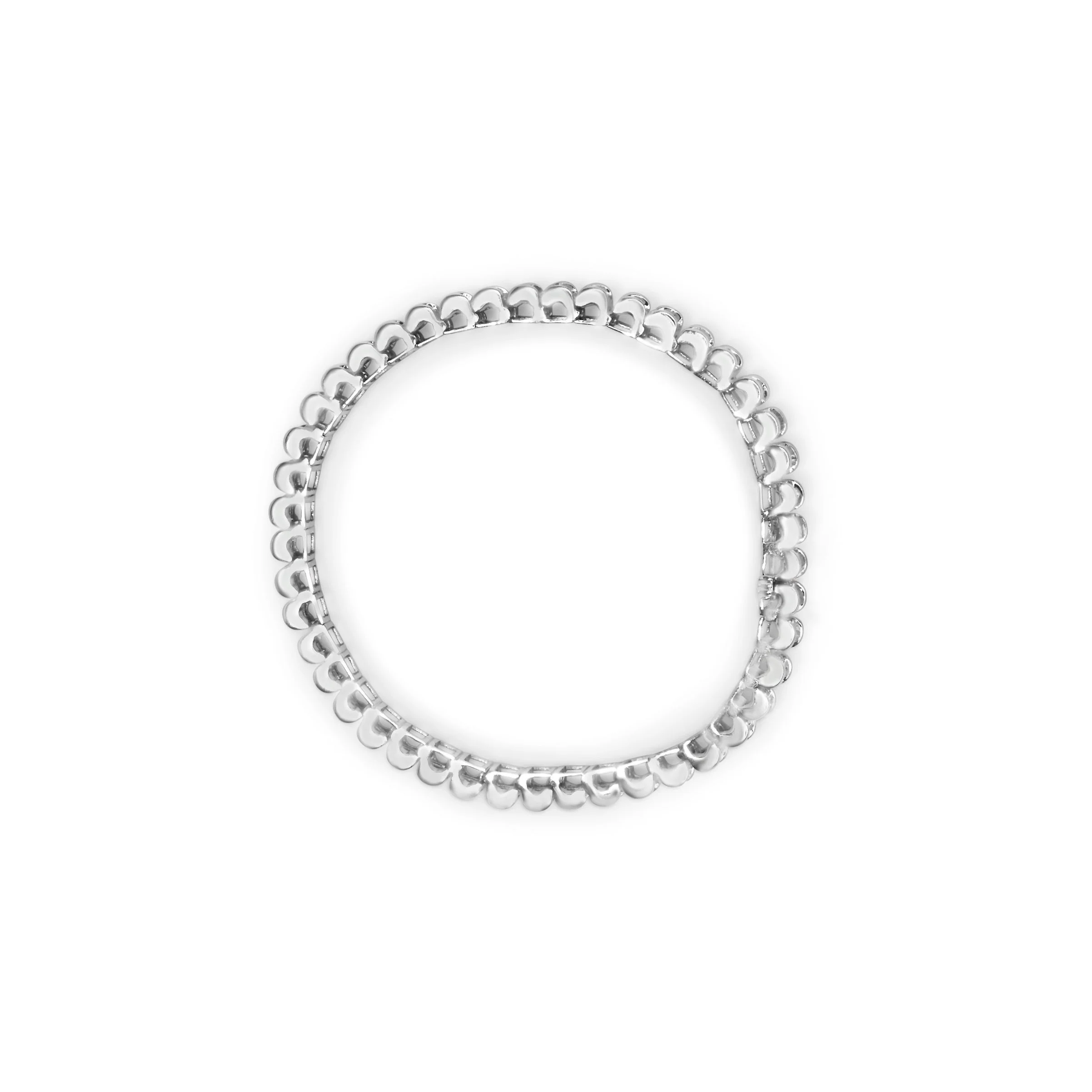 14K White Gold 5.00 Cttw Invisible Set Princess-Cut Diamond Belt and Buckle Tennis 7" Bracelet (H-I Color, SI1-SI2 Clarity) - Image 3