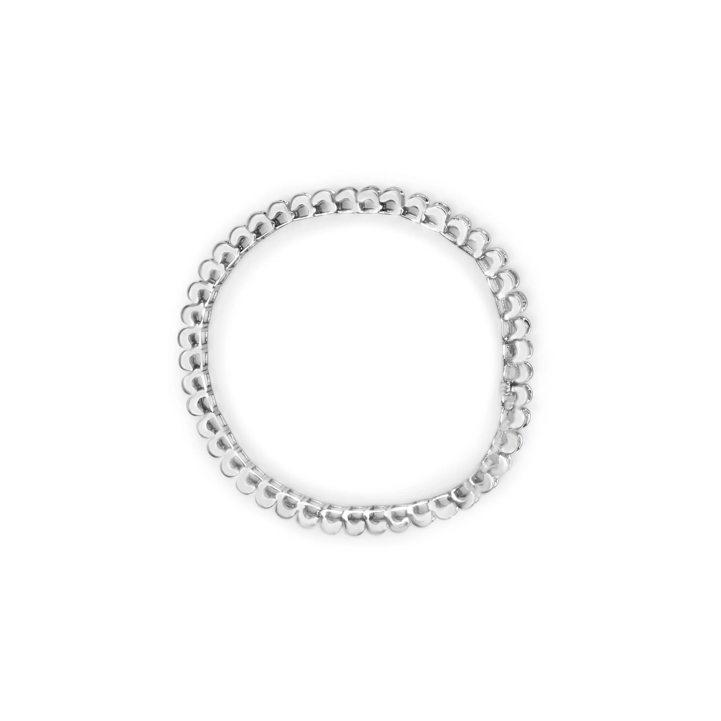 14K White Gold 5.00 Cttw Invisible Set Princess-Cut Diamond Belt and Buckle Tennis 7" Bracelet (H-I Color, SI1-SI2 Clarity) - Image 7