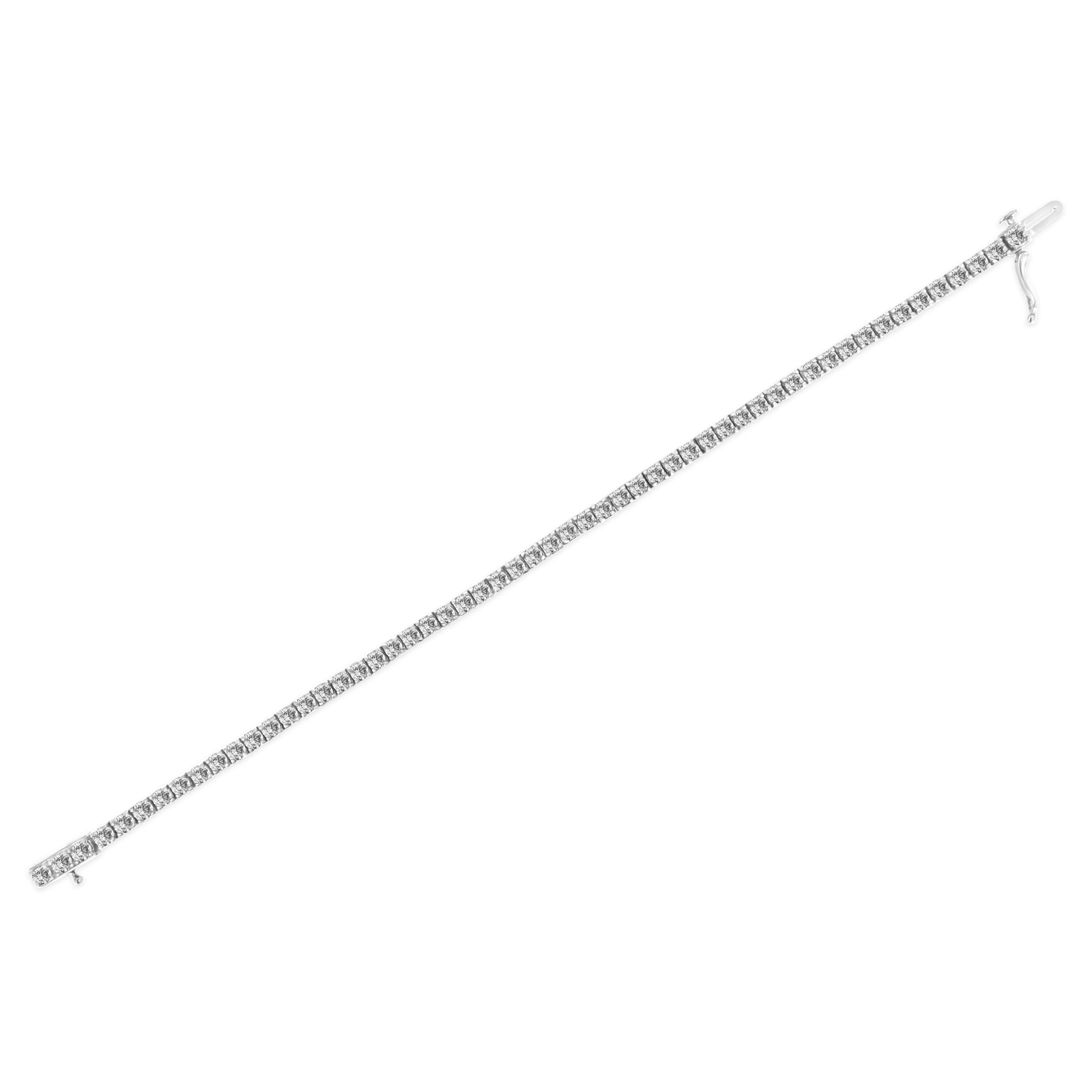 14K White Gold 5.00 Cttw Prong Set Lab Grown Round Diamond Classic Tennis Bracelet (F-G Color, VS2-SI1 Clarity) - 7.25" - Image 8