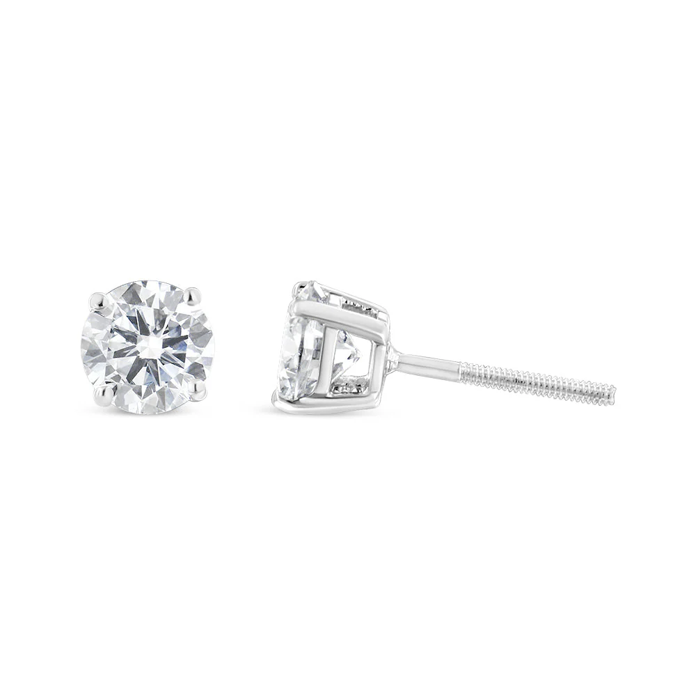 14K White Gold 5/8 Cttw Lab Grown Diamond 4-Prong Classic Stud Earrings (F-G Color, VS2-SI1 Clarity) - Image 6