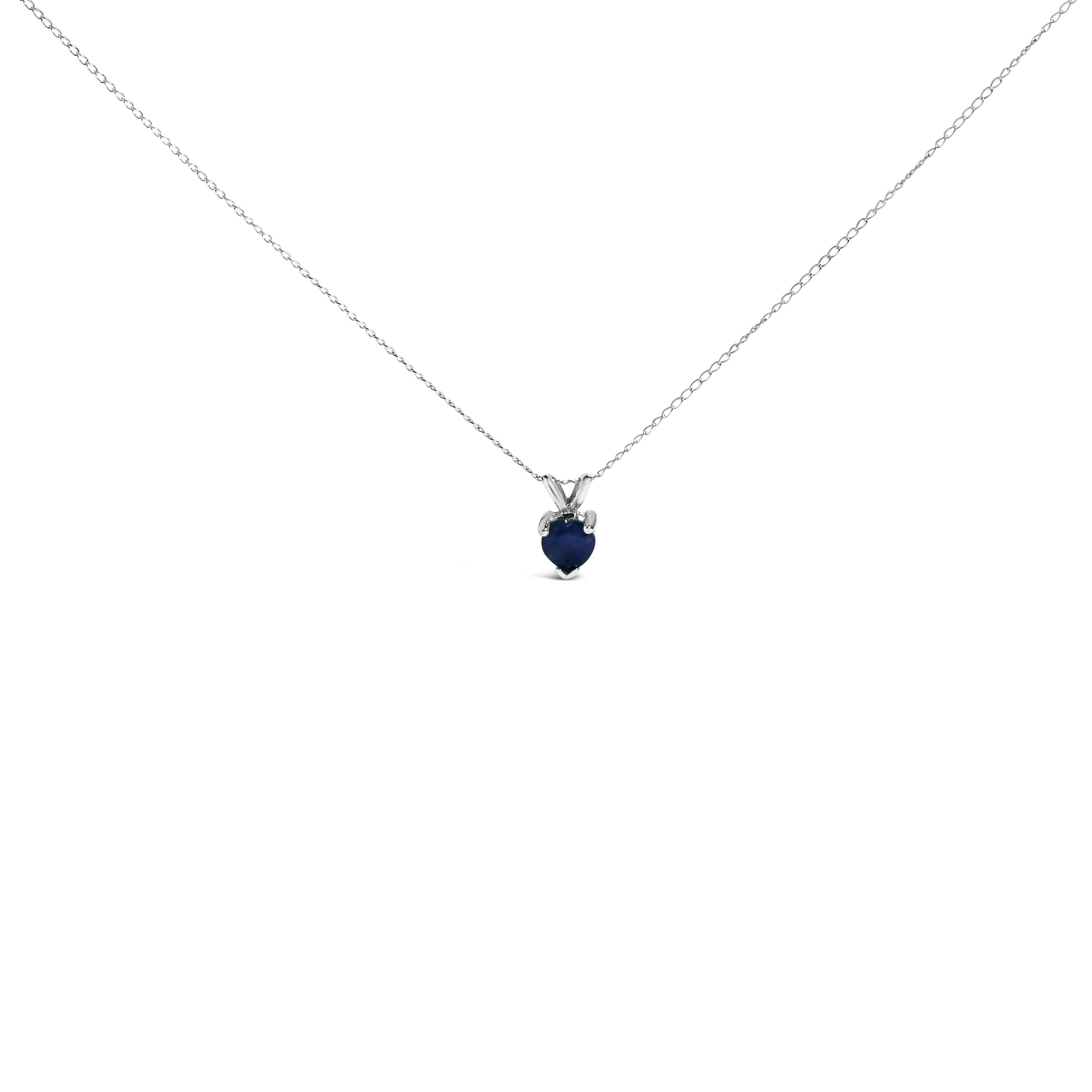 14K White Gold 5X5 MM Heart Shaped Purple Amethyst Solitaire Pendant Necklace - Image 7