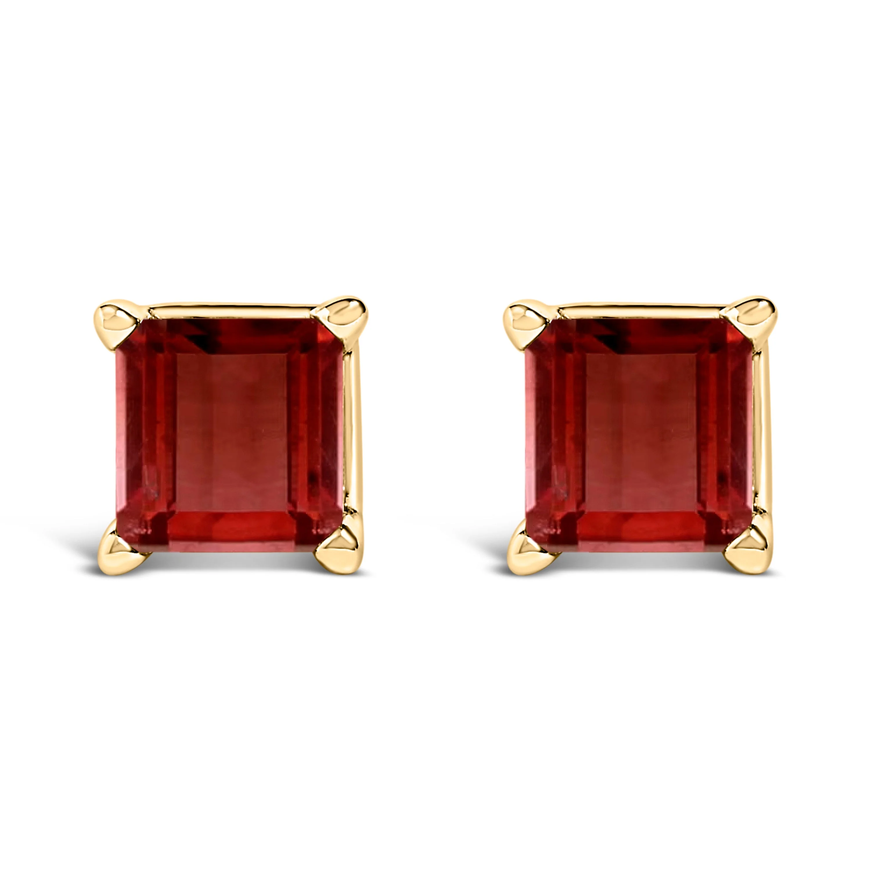 14K White Gold 5x5MM Princess Cut Purple Amethyst Solitaire Stud Earrings - Image 10