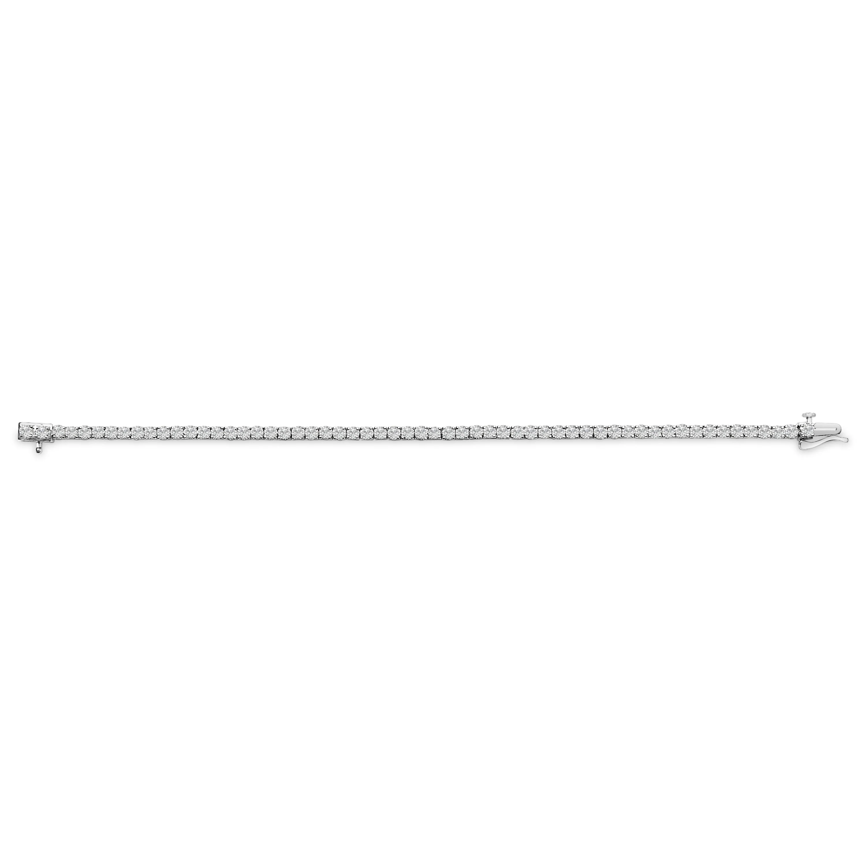 14K White Gold 6.00 Cttw Lab Grown Diamond Classic Tennis Bracelet - 7.25" - Image 3