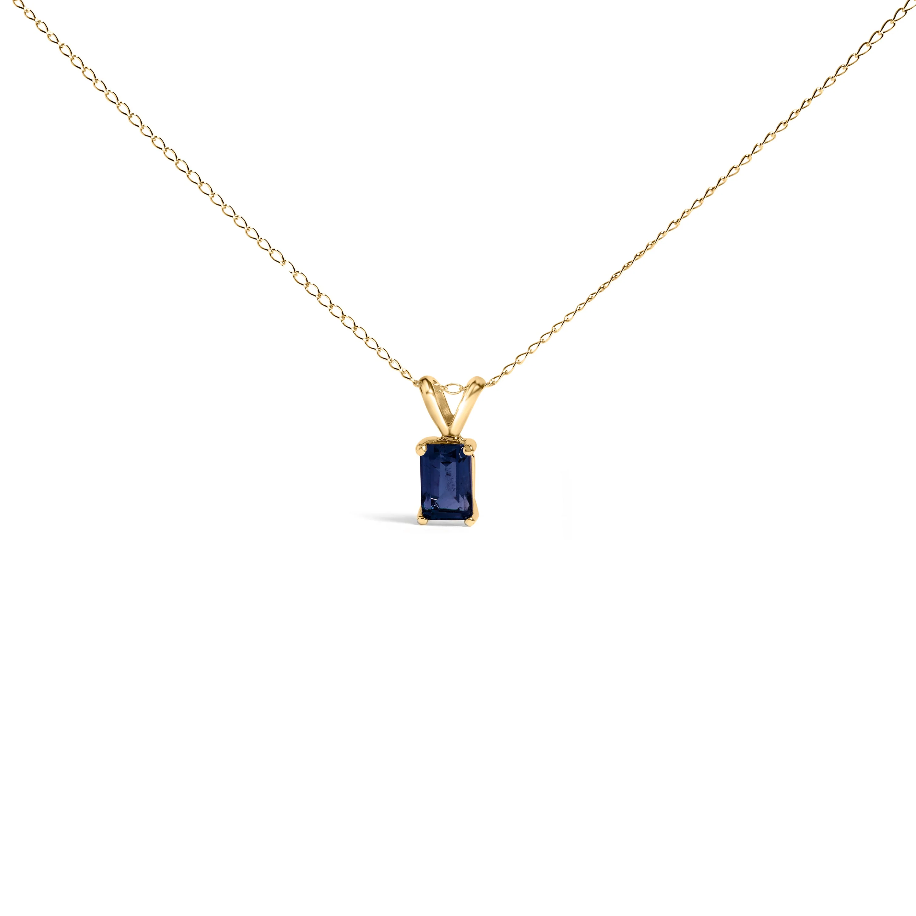14K White Gold 6x4MM Emerald Cut Purple Amethyst Solitaire Pendant Necklace - Image 12