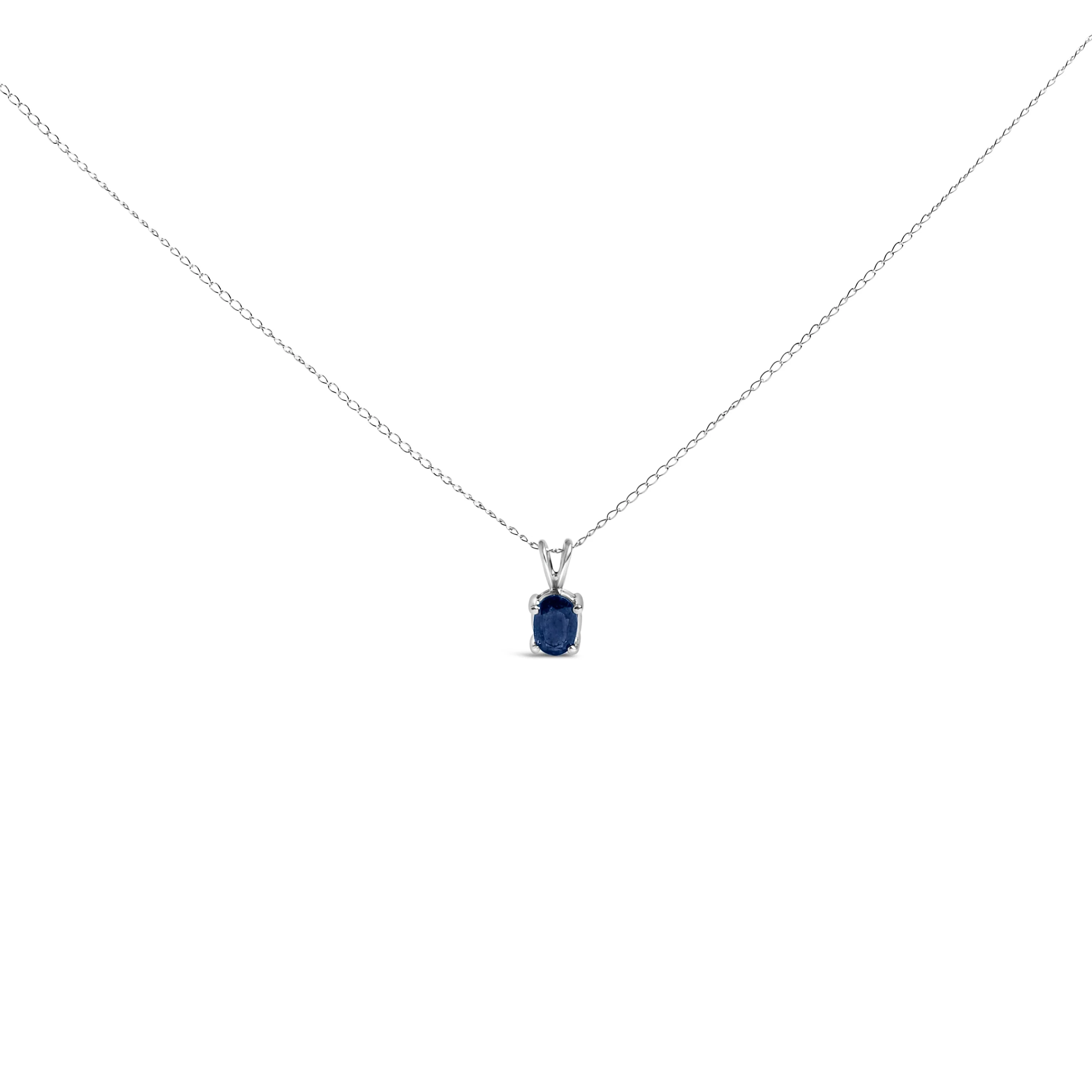 14K White Gold 6x4MM Oval Shaped Purple Amethyst Solitaire Pendant Necklace - Image 7