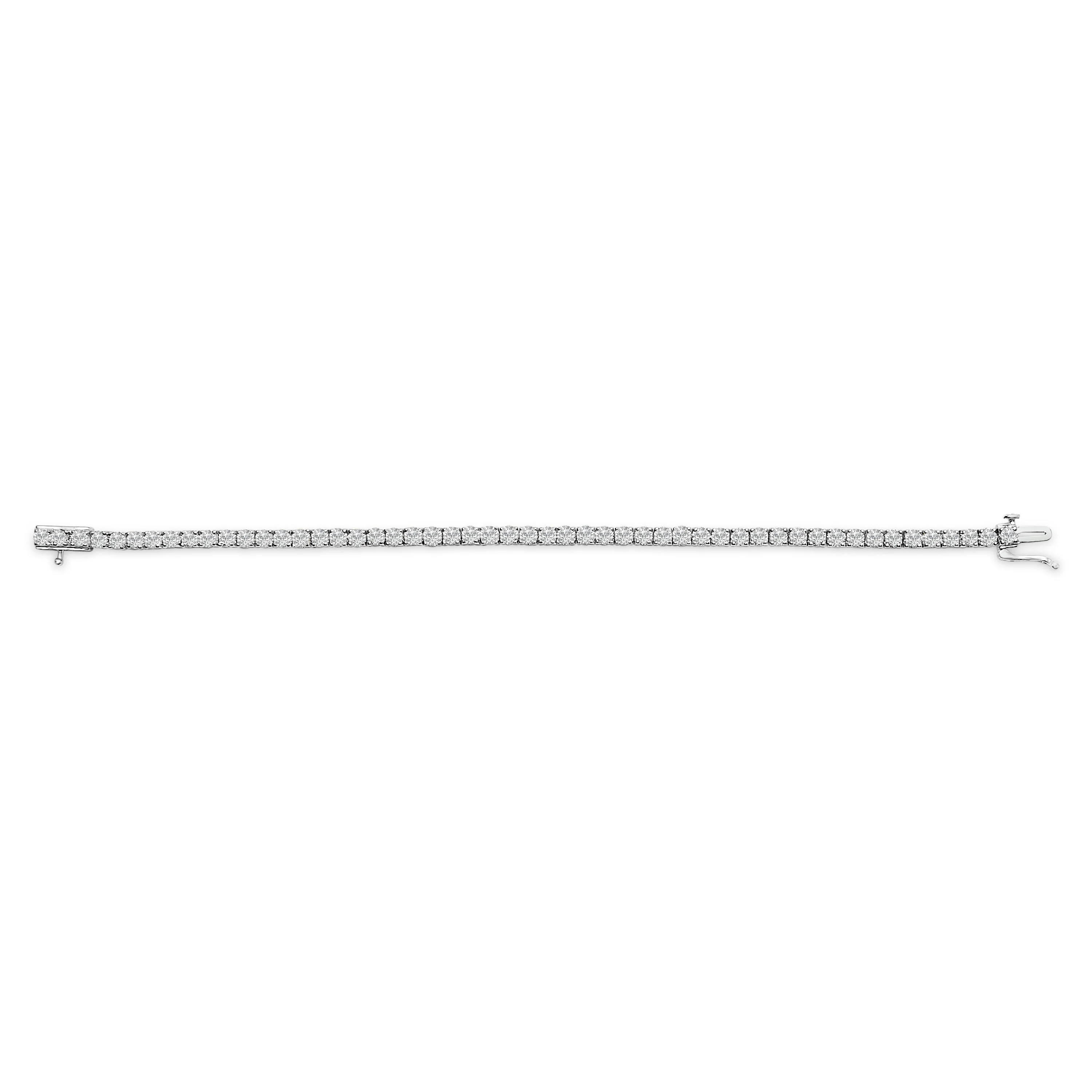 14K White Gold 7.0 cttw 4-Prong Set Lab Grown Diamond 7" Tennis Bracelet - Image 3