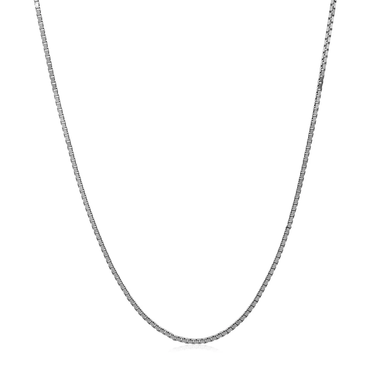 14k White Gold Adjustable Box Chain (1.10 mm) - Image 7