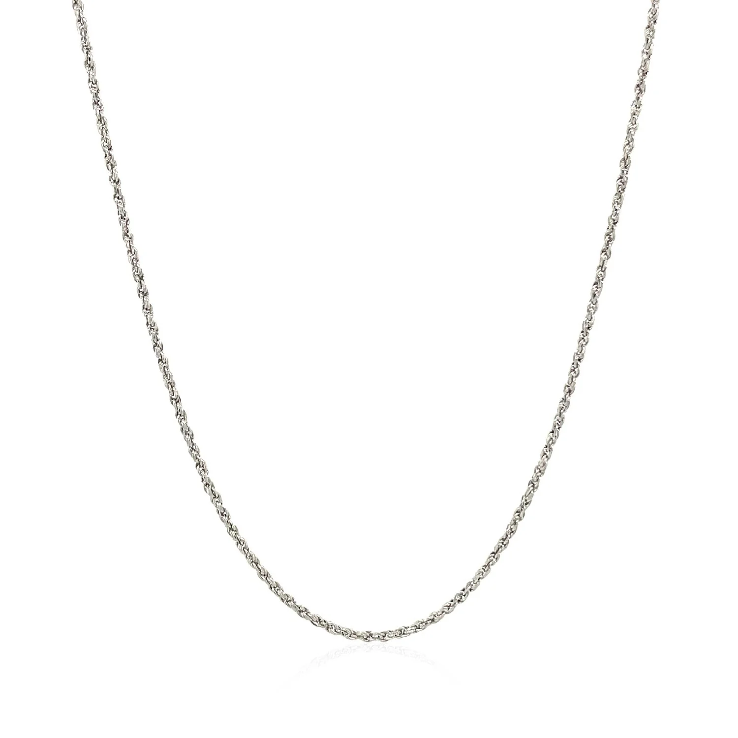 14k White Gold Adjustable Rope Chain 1.0mm - Image 7