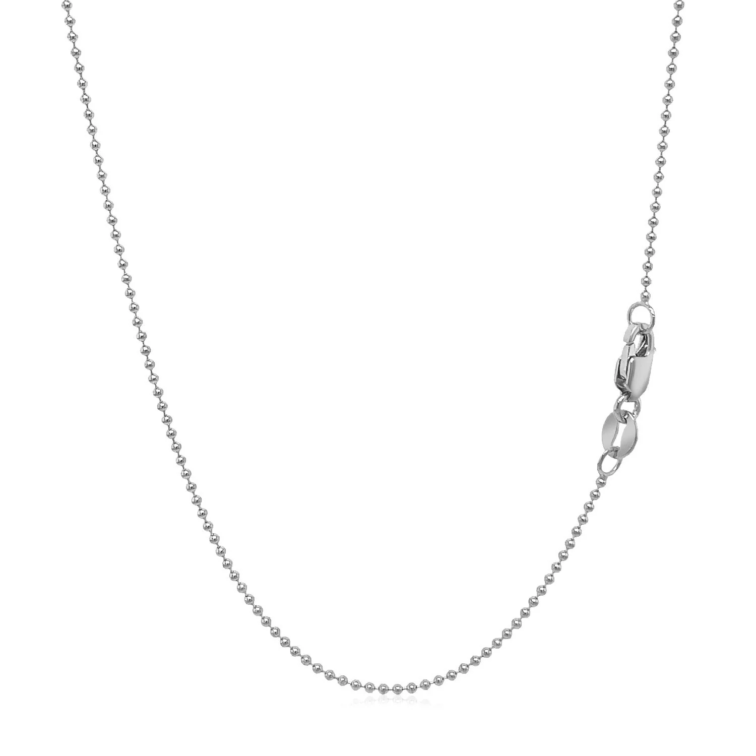 14k White Gold Bead Chain 1.0mm - Image 10