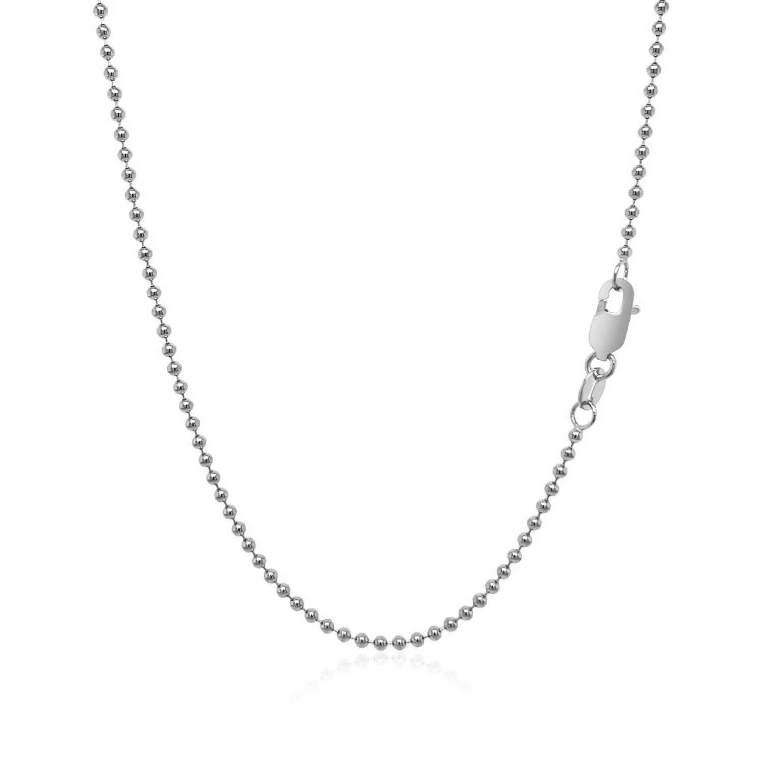 14k White Gold Bead Chain 1.5mm - Image 3