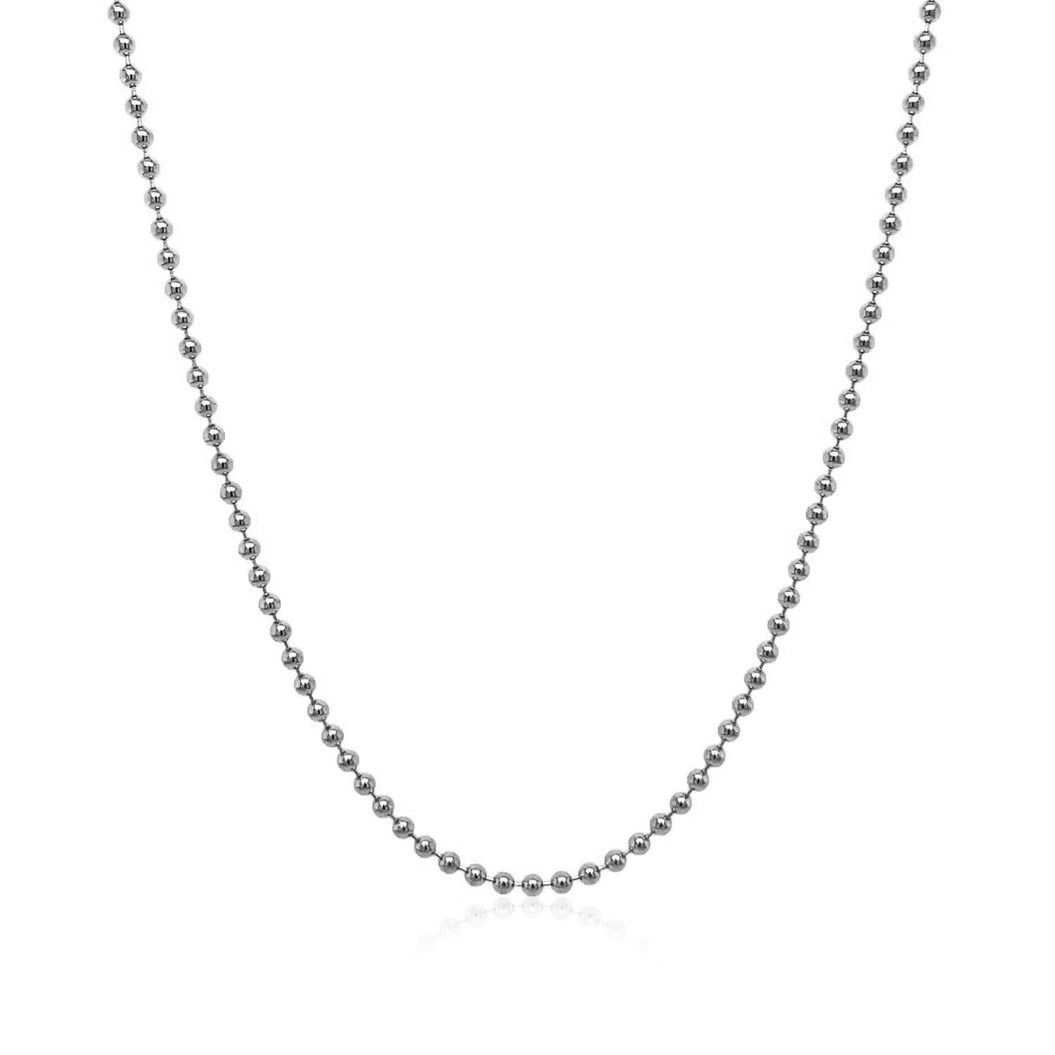 14k White Gold Bead Chain 1.5mm - Image 7