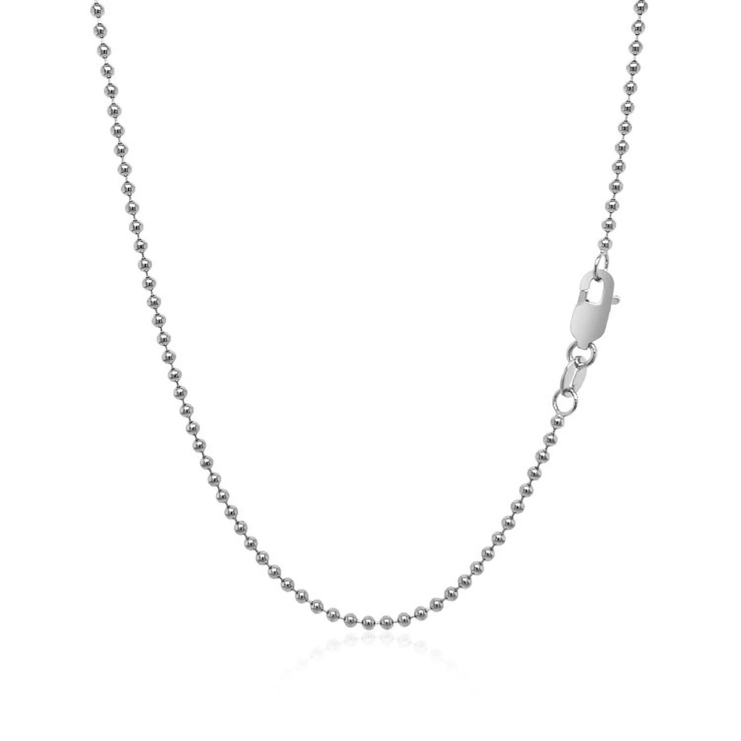 14k White Gold Bead Chain 1.5mm - Image 8