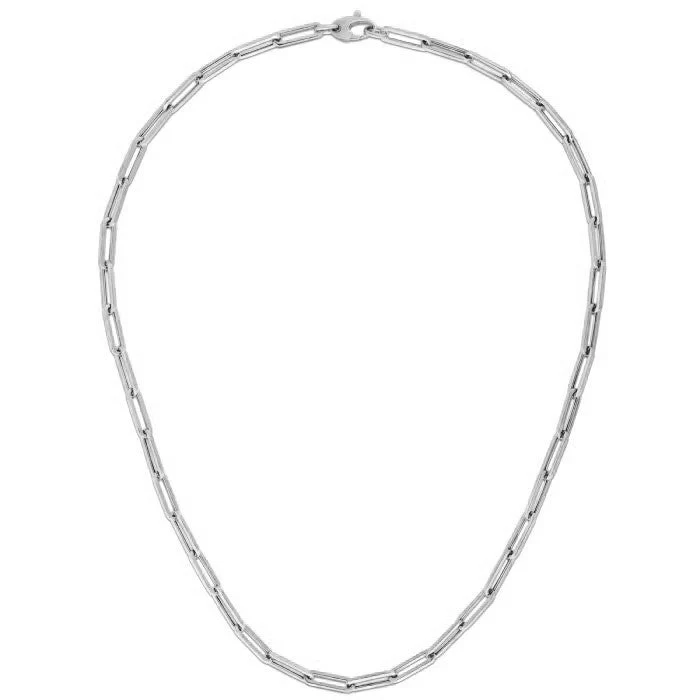 14k White Gold Bold Paperclip Chain (4.2 mm) - Image 7