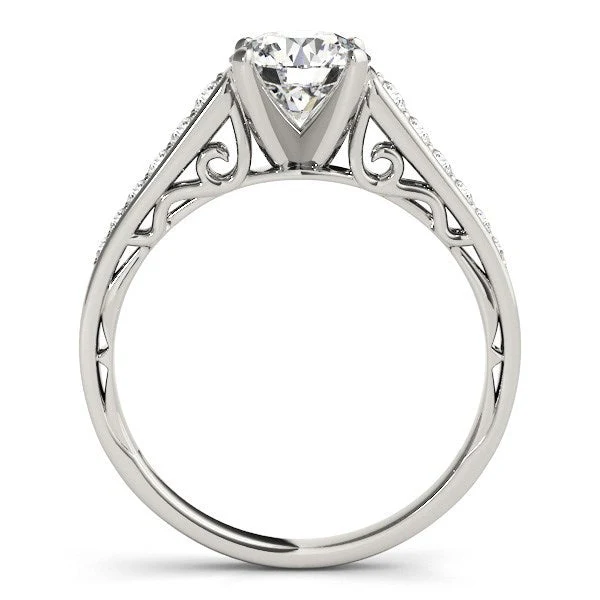 14k White Gold Cathedral Design Diamond Engagement Ring (1 1/4 cttw) - Image 4