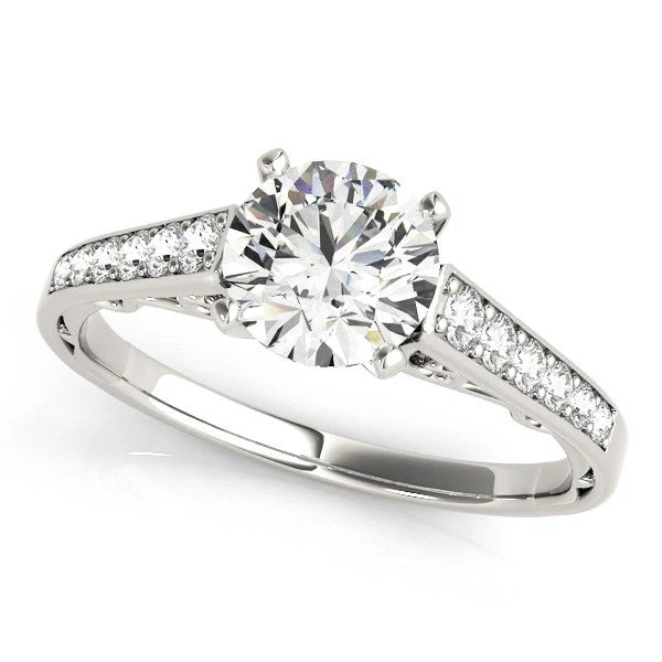 14k White Gold Cathedral Design Diamond Engagement Ring (1 1/4 cttw) - Image 5