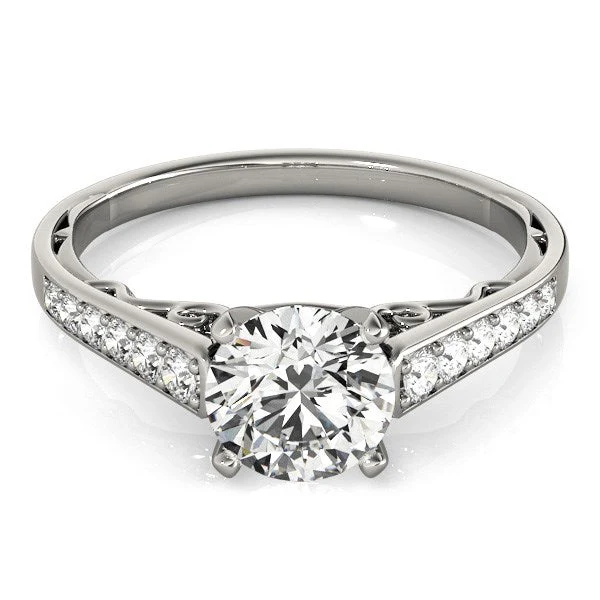 14k White Gold Cathedral Design Diamond Engagement Ring (1 1/4 cttw) - Image 6