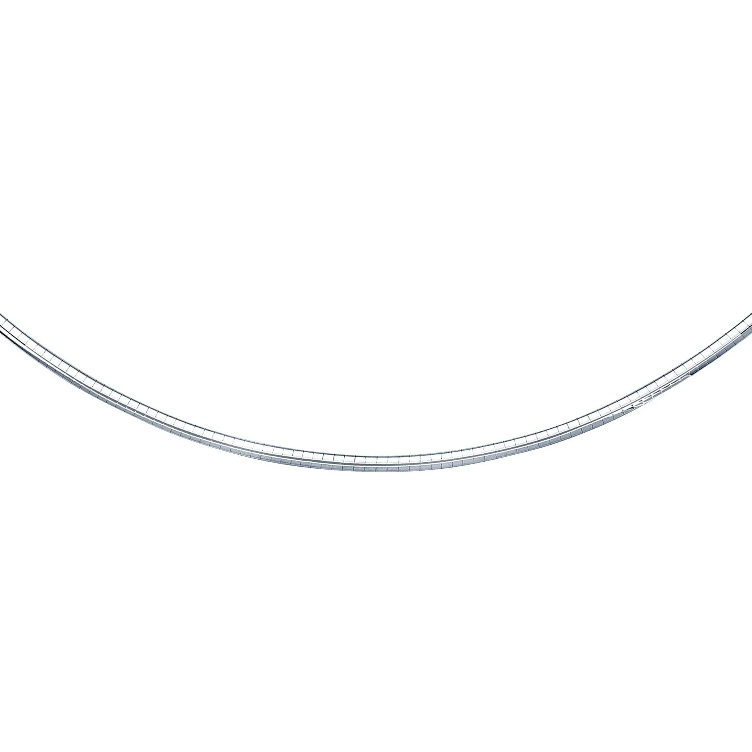 14k White Gold Chain in a Classic Omega (3 mm) - Image 3