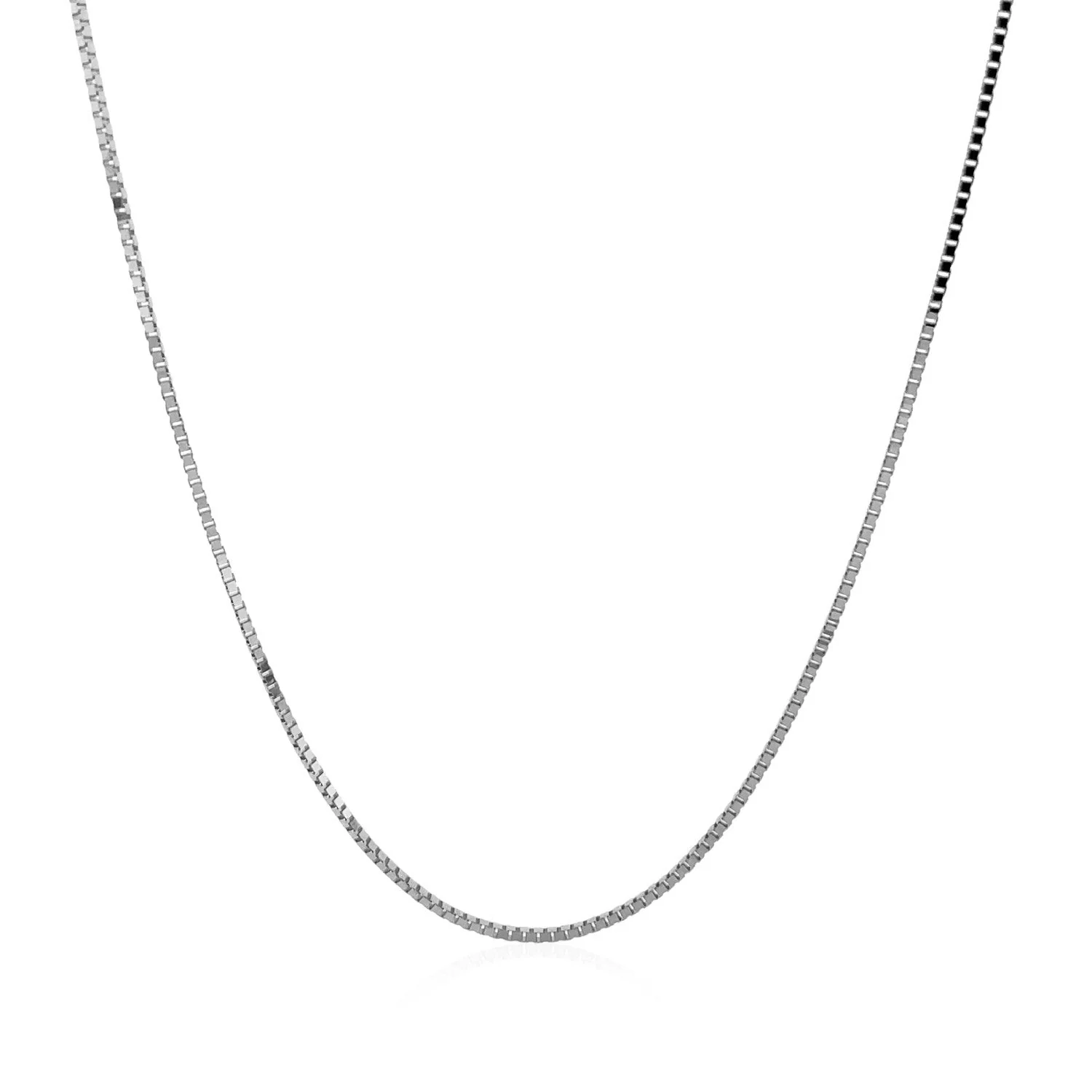 14k White Gold Classic Box Chain 0.8mm - Image 6