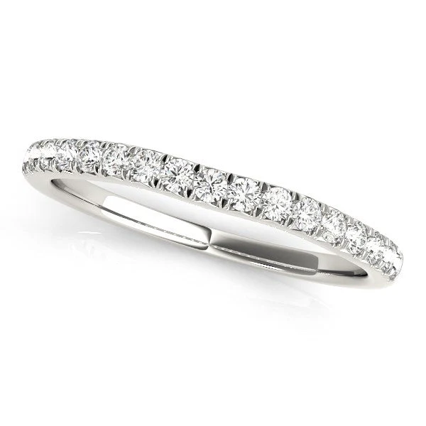 14k White Gold Curved Style Diamond Wedding Ring (1/3 cttw) - Image 2