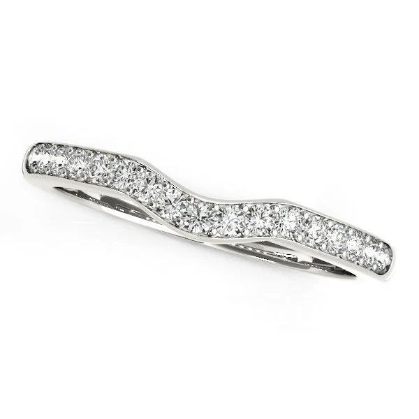 14k White Gold Curved Style Wedding Ring (1/4 cttw) - Image 2