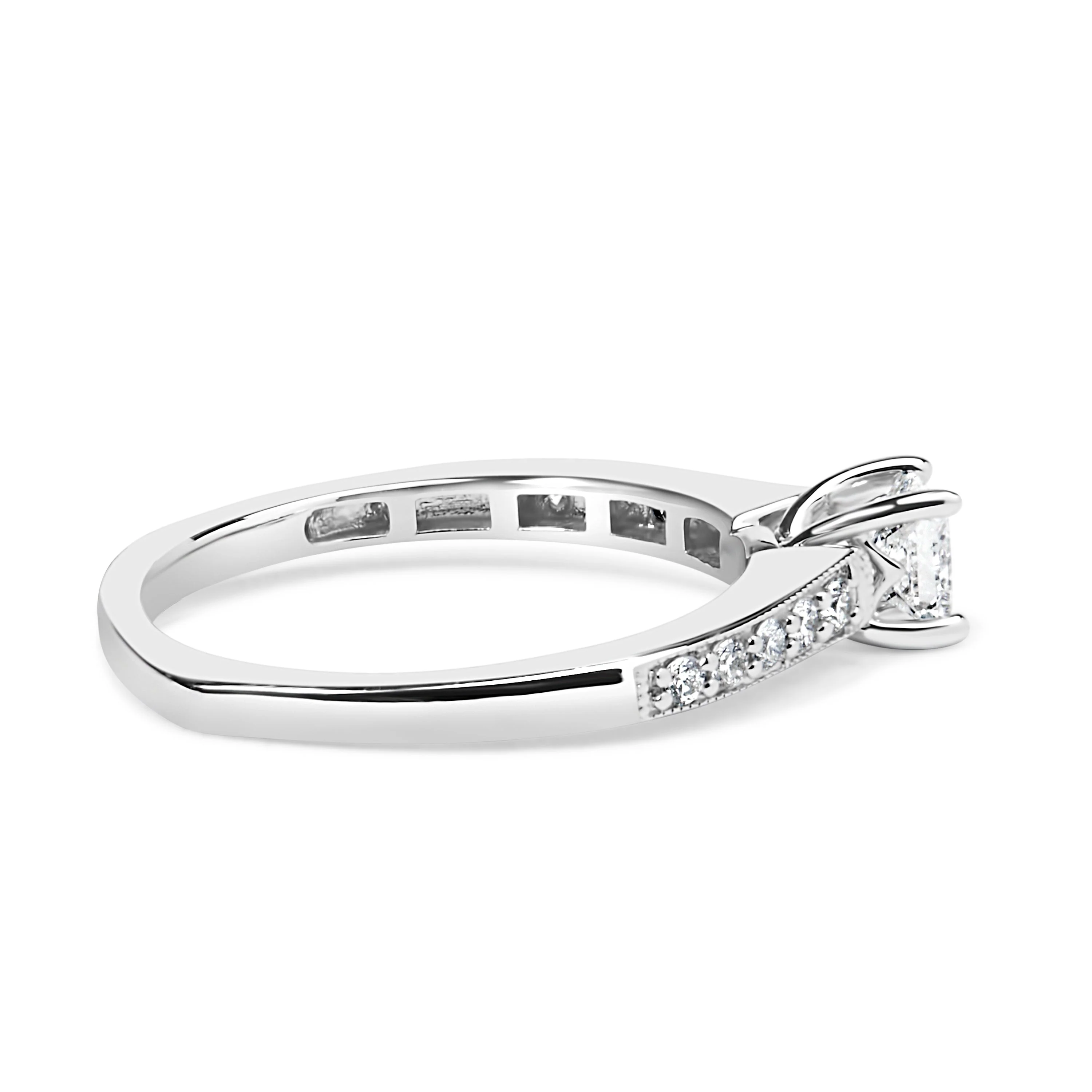 14K White Gold Diamond 1/2 Cttw Princess Cut Diamond Engagement Ring (G-H Color, VS2-SI1 Clarity) - Size 7 - Image 2