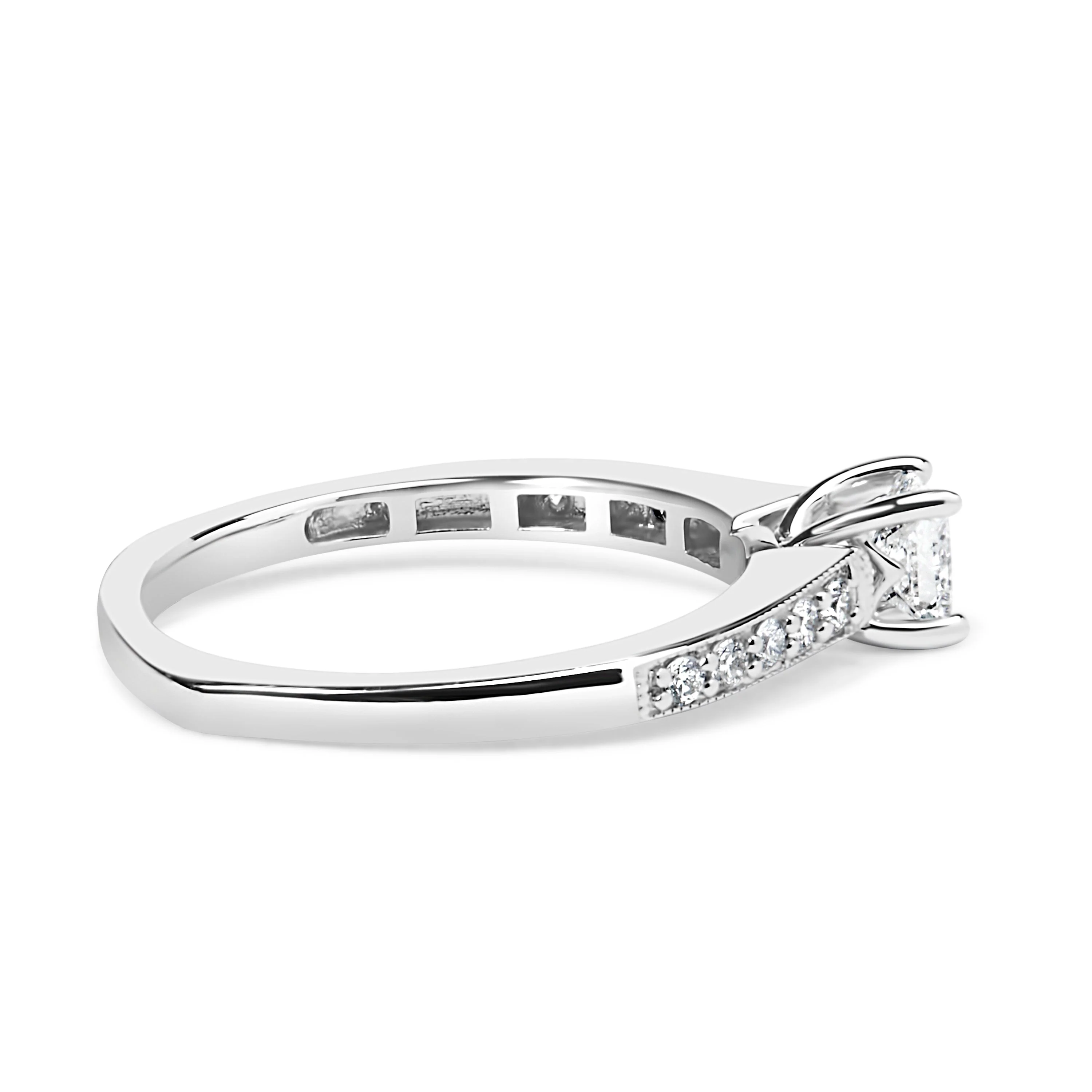14K White Gold Diamond 1/2 Cttw Princess Cut Diamond Engagement Ring (G-H Color, VS2-SI1 Clarity) - Size 7 - Image 7