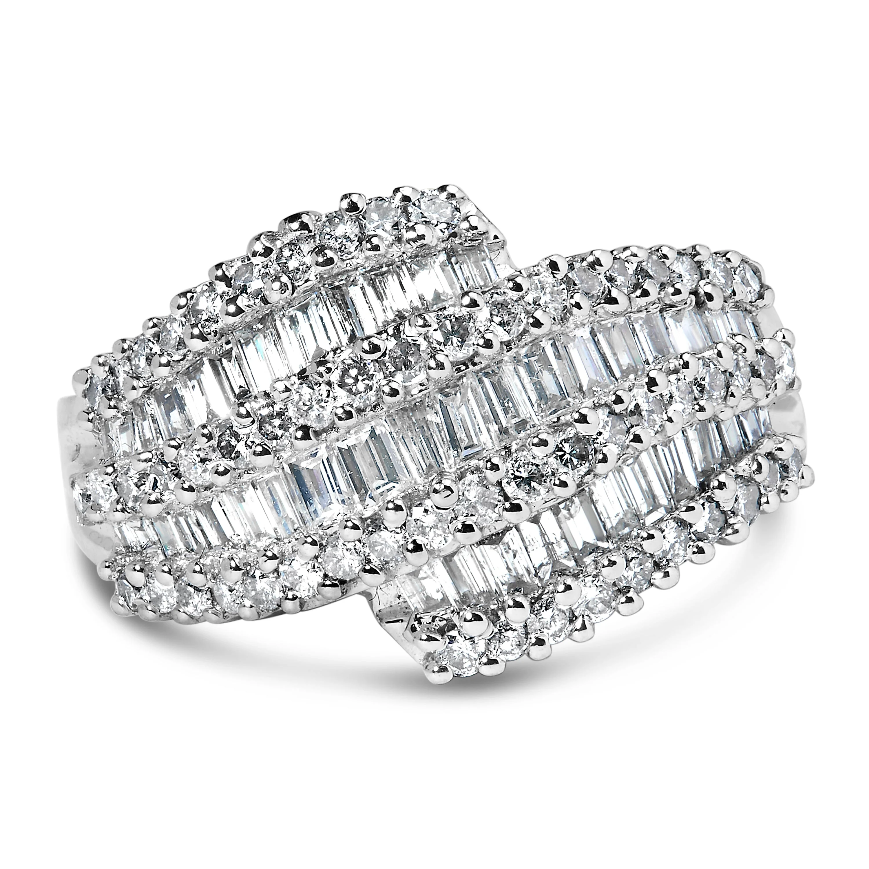 14K White Gold Diamond Cocktail Ring Band (1 3/4 Cttw, H-I Color, SI2-I1 Clarity) - Size 6-1/2 - Image 6