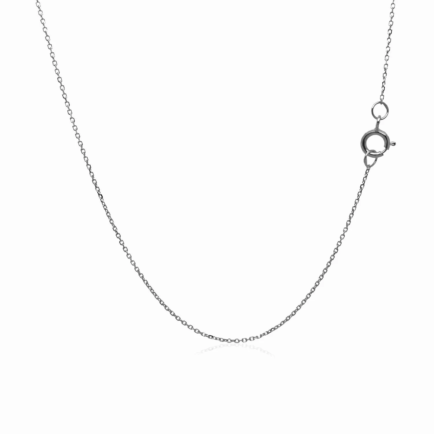 14k White Gold Diamond Cut Cable Link Chain 0.7mm - Image 10