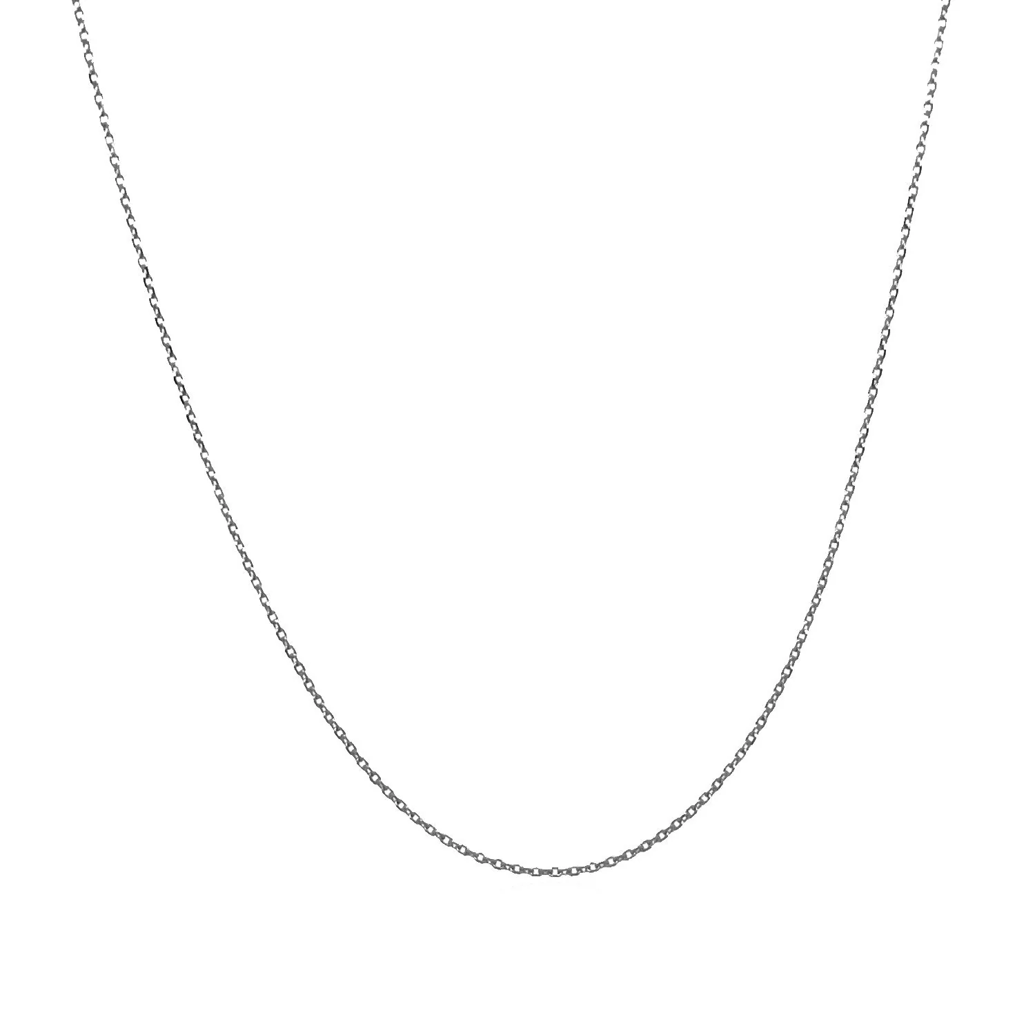 14k White Gold Diamond Cut Cable Link Chain 0.7mm - Image 9