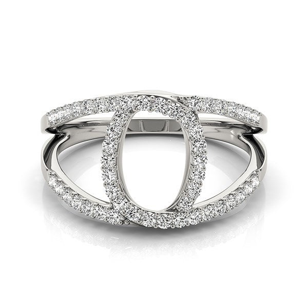 14k White Gold Diamond Loop Style Dual Band Ring (1/2 cttw) - Image 2