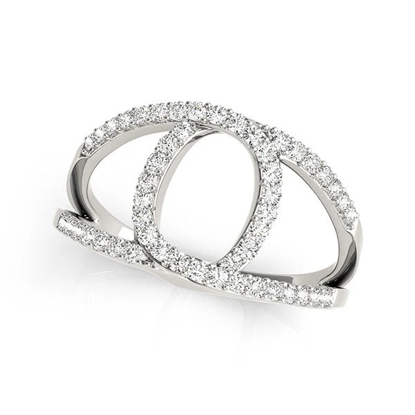14k White Gold Diamond Loop Style Dual Band Ring (1/2 cttw) - Image 5