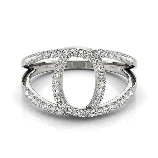 14k White Gold Diamond Loop Style Dual Band Ring (1/2 cttw) - Image 6