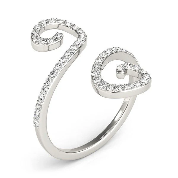 14k White Gold Diamond Open Flourish Style Ring (1/2 cttw) - Image 8