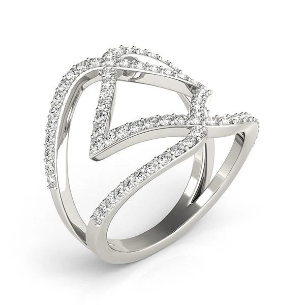14k White Gold Entwined Design Diamond Dual Band Ring (3/4 cttw) - Image 3