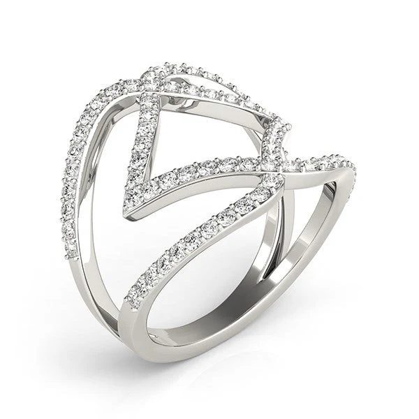 14k White Gold Entwined Design Diamond Dual Band Ring (3/4 cttw) - Image 7