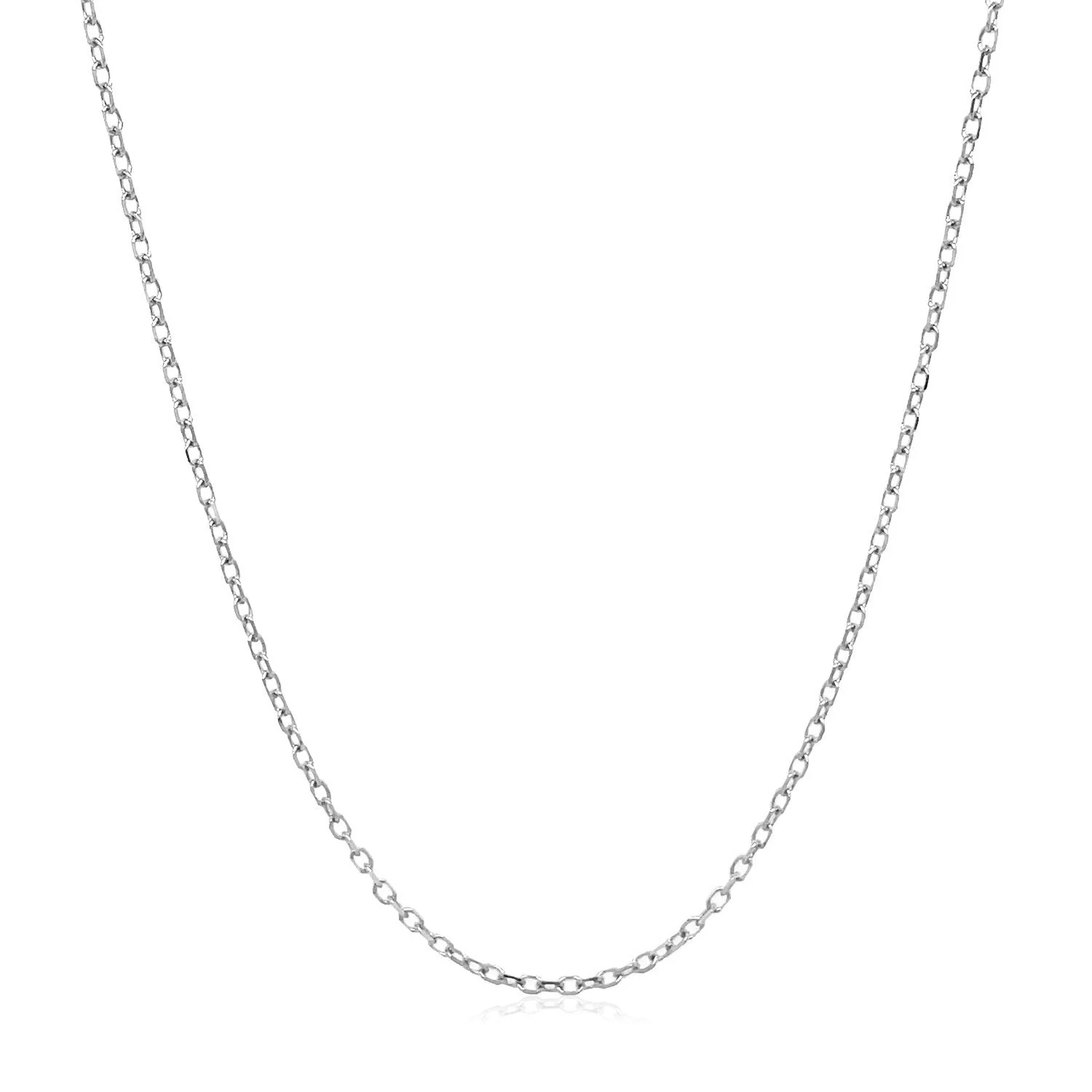 14k White Gold Faceted Cable Link Chain 1.3mm - Image 2