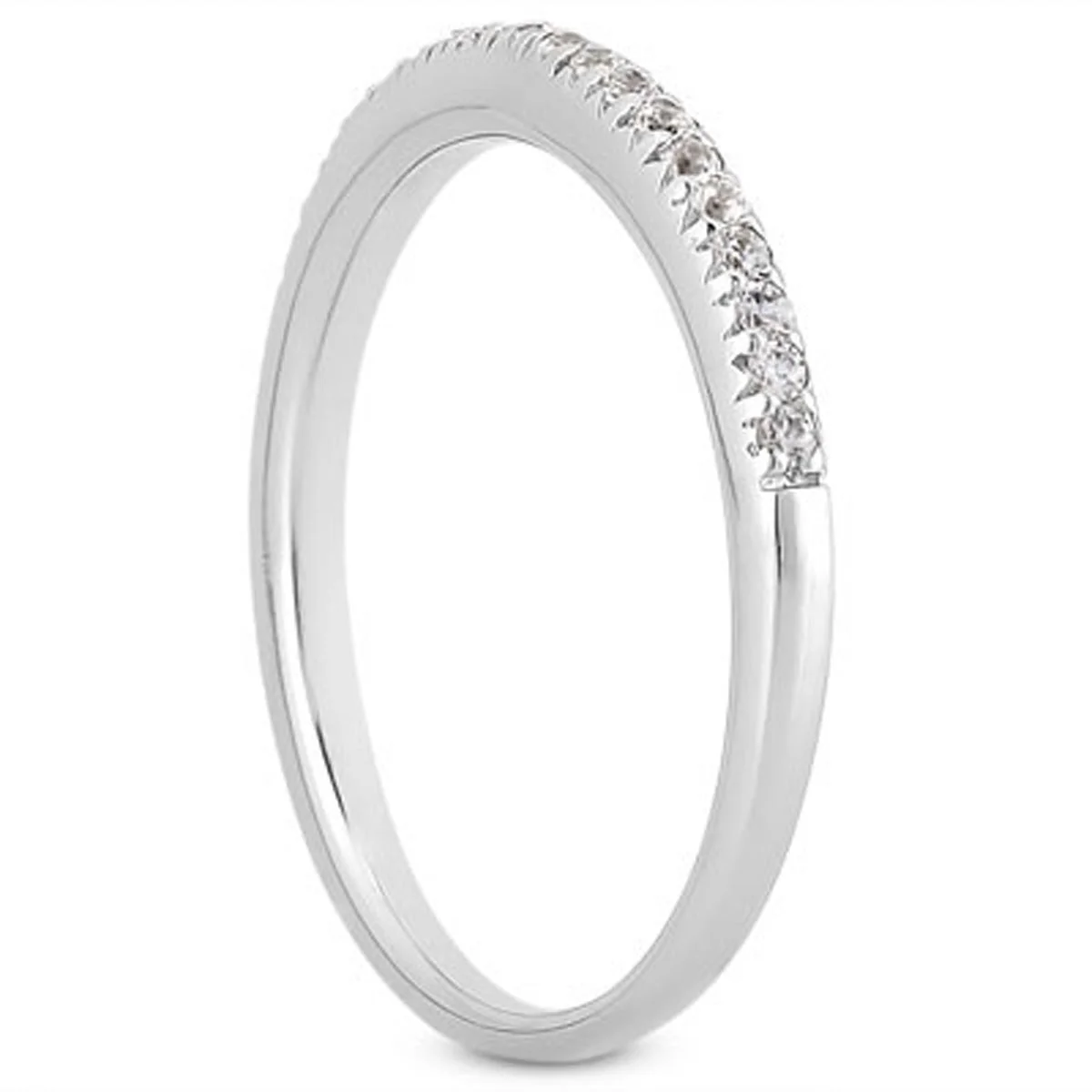 14k White Gold Fancy Engraved Pave Diamond Wedding Ring Band - Image 4